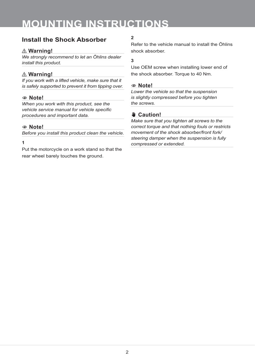 โช๊คหลังแต่ง Ohlins DMX0304 For Husqvarna FE 501 ปี 2020-2023