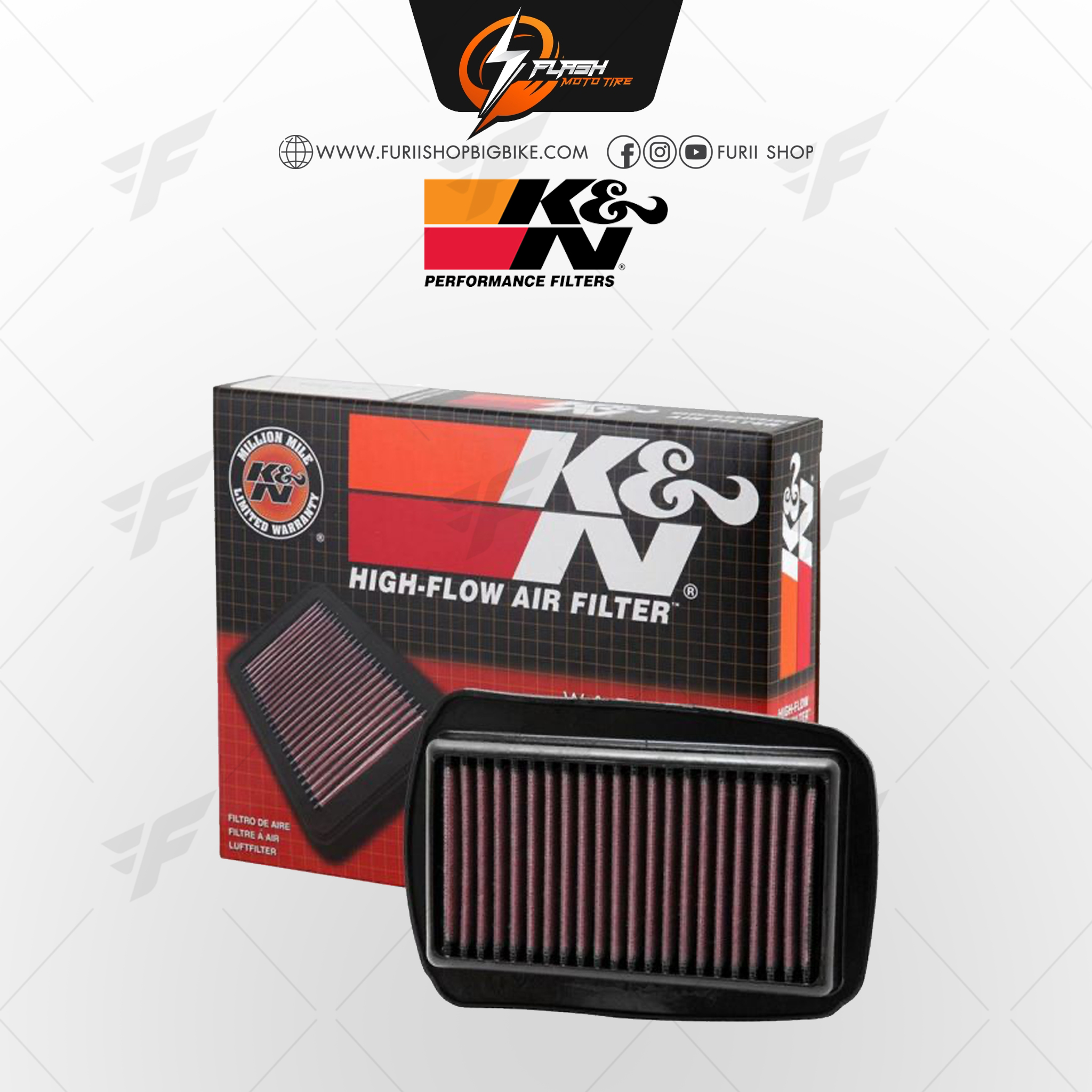 กรองอากาศ K&N สำหรับ YAMAHA