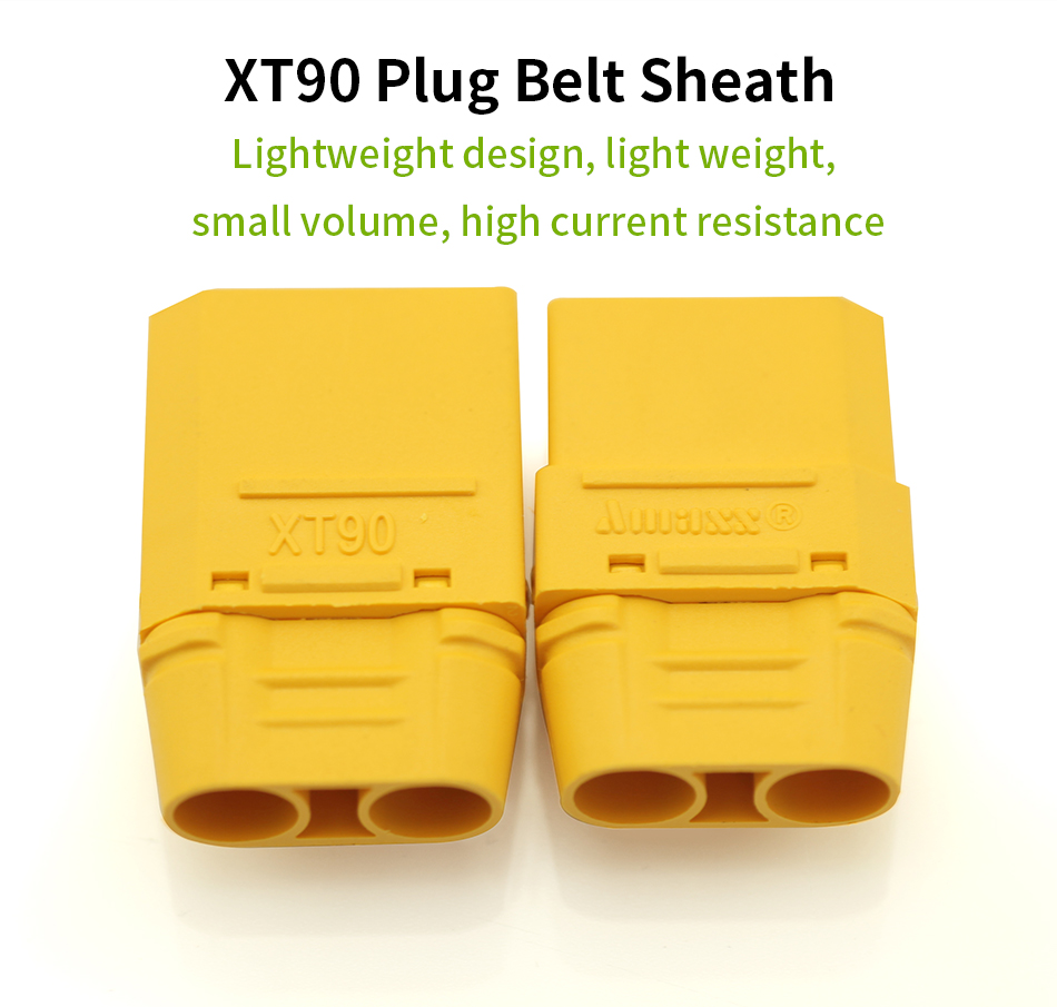 คอนเนกเตอร์ XT90 1 คู่ แบบมีฝาปิด ( connector terminalXT90 ,90A Male & Female Bullet Connectors Plug ,ขั้วต่อแบตเตอรี่ )