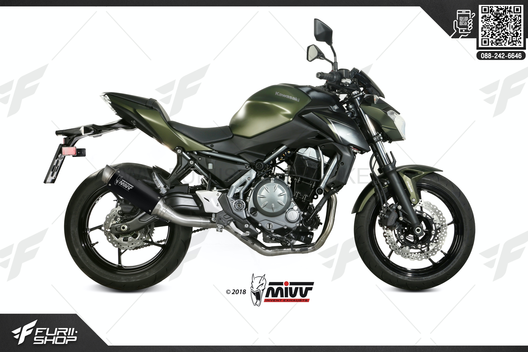 ท่อมอเตอร์ไซค์ MIVV DELTA RACE BLACK BLACK STAINLESS STEEL FOR Z650 2017 ท่อแต่ง ท่อสูตร ท่อบิ๊กไบค์ ท่อBigbike ท่อไอเสีย