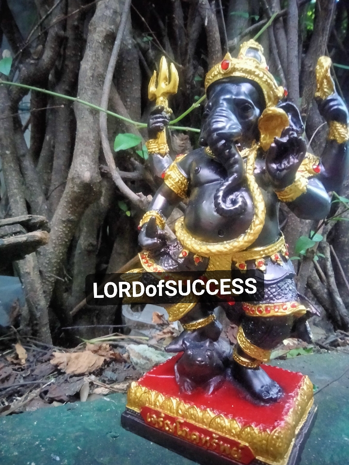 พระพิฆเนศ ปางประทานพร องค์สีดำแสดงถึงพลังความสำเร็จที่มากล้น สูง 10 นิ้ว