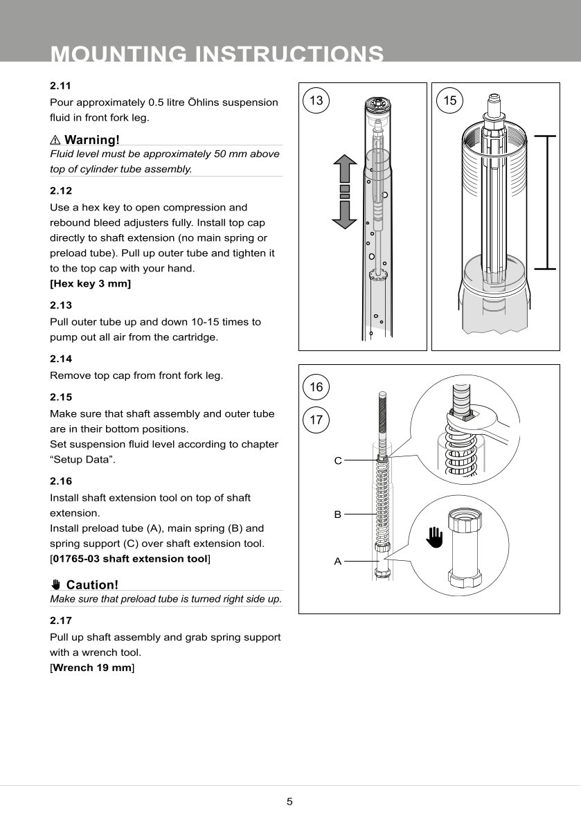 สปริงโช้คหน้า Ohlins FKS505 For BMW R nineT 2017-2023