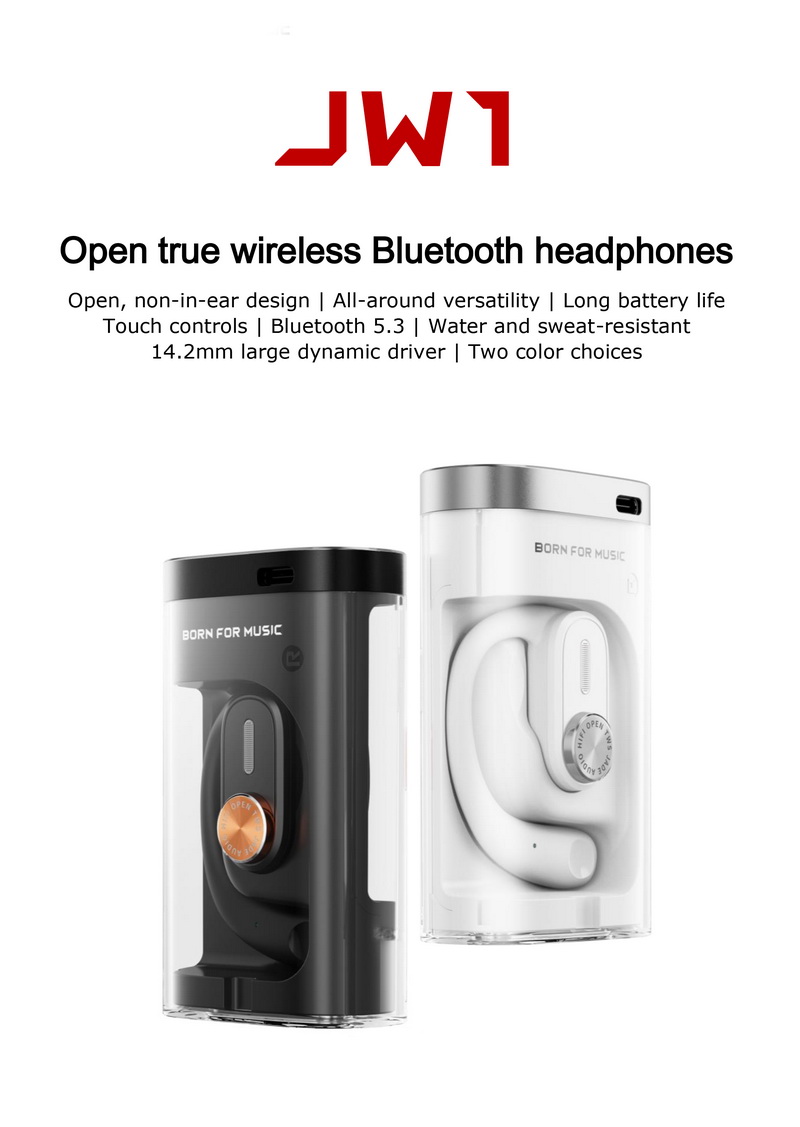FiiO JADEAUDIO JW1 หูฟังแบบ Open TWS ทรงสปอร์ต เหมาะสำหรับใส่วิ่ง- ออกกำลังกาย รองรับ Bluetooth 5.3 ประกันศูนย์ไทย
