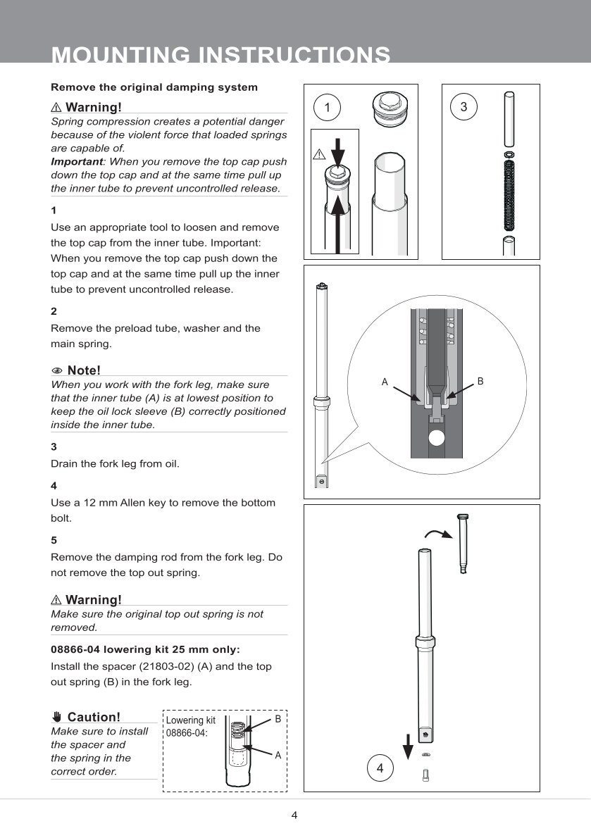 สปริงโช้คหน้า Ohlins FKS228 For Harley-Davidson Road Glide 2017-2023