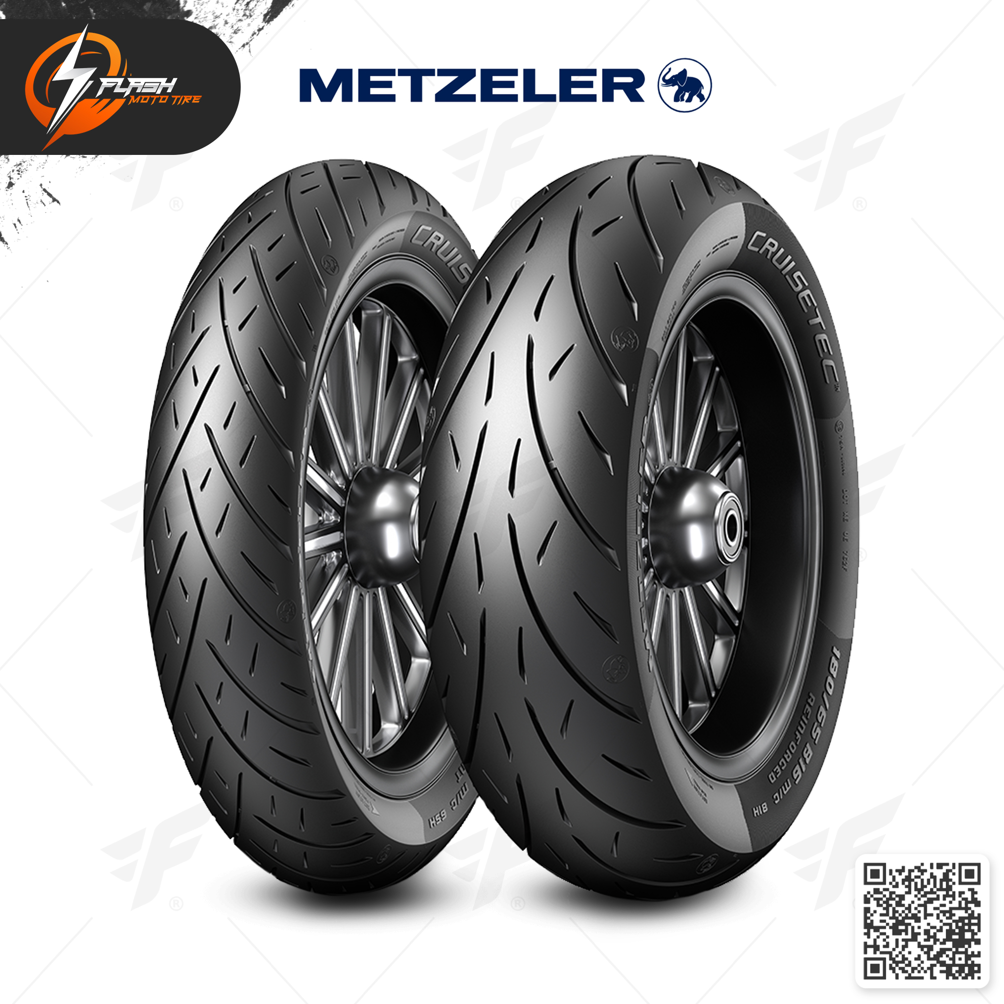 ยางมอเตอร์ไซค์ Metzeler CRUISETEC : F 130/70R18 + R 180/65R16