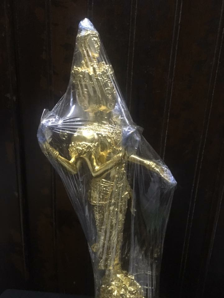 พระตรีมูรติ ทองเหลือง ปิดทอง