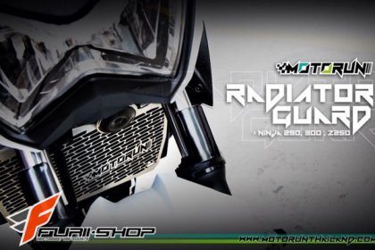 การ์ดหม้อน้ำ มอเเตอร์ไซค์ บิ๊กไบค์ MOTORUN สีเงิน FOR KAWASAKI Z300/NINJA300