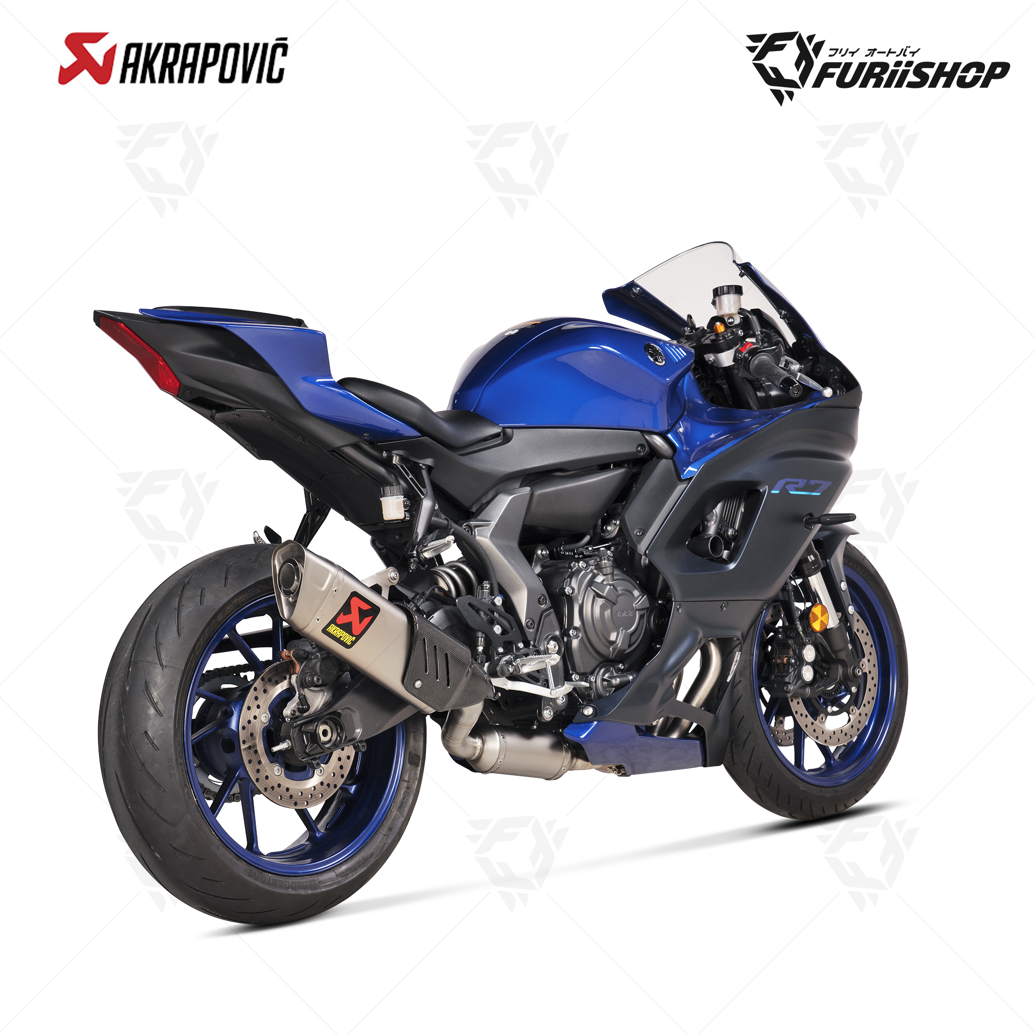 ท่อไอเสีย Slip-On Akrapovic GP ปลายดาบ for Yamaha YZF-R7 2021-2024