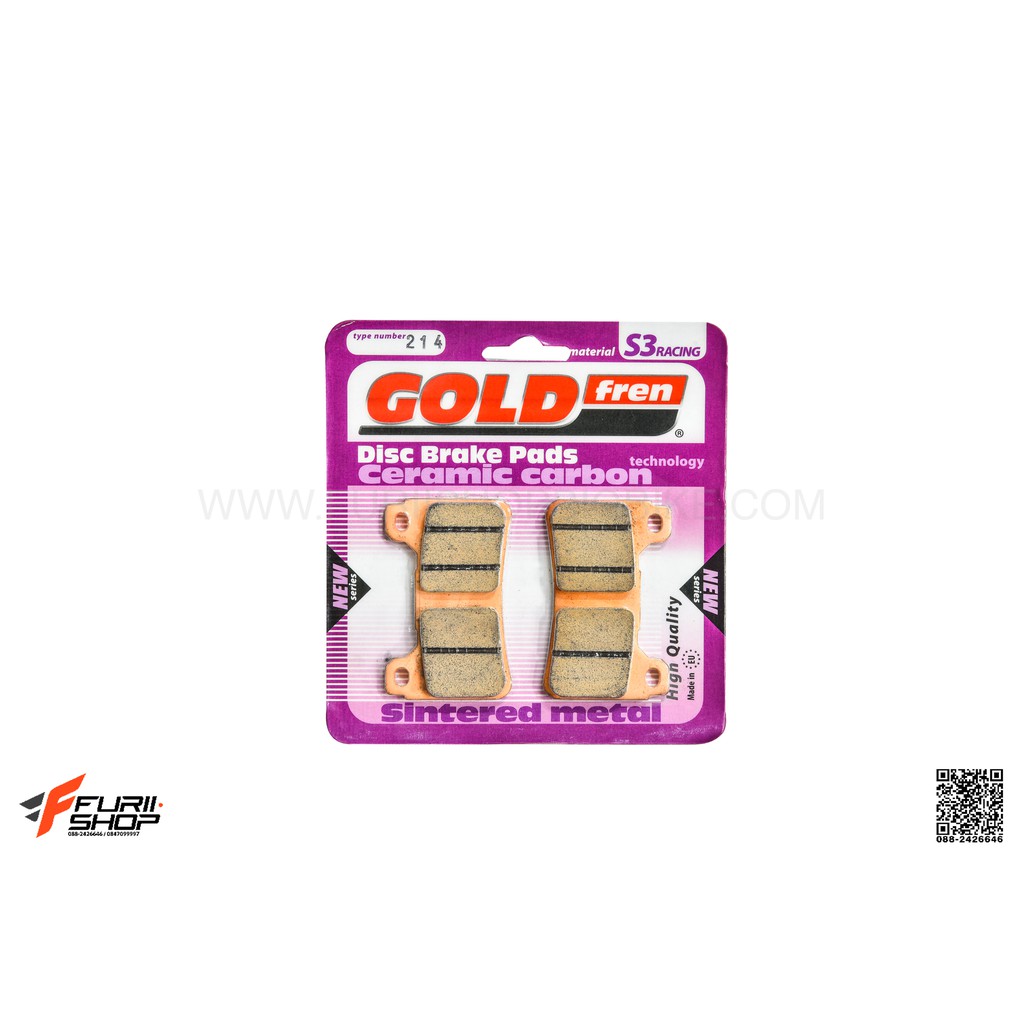 ผ้าเบรกหน้า GOLDFREN S3 FOR HONDA CBR1000RR (2004-2016)