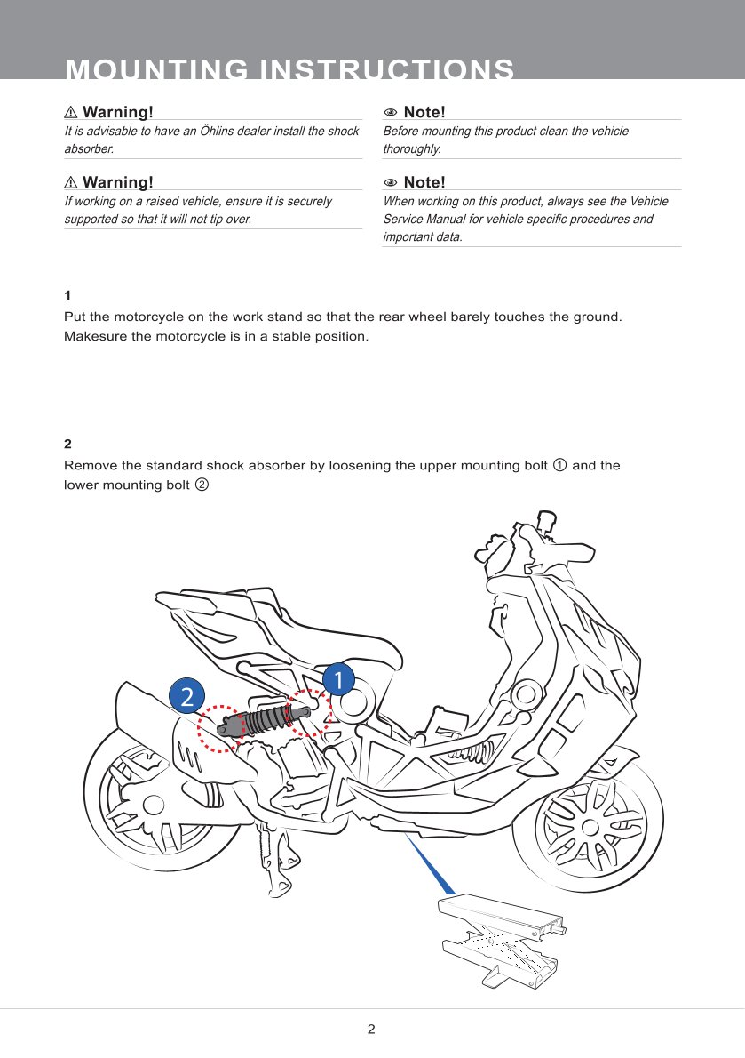 โช๊คหลังแต่ง Ohlins IJ202 For Italjet Dragster 300 ปี 2023