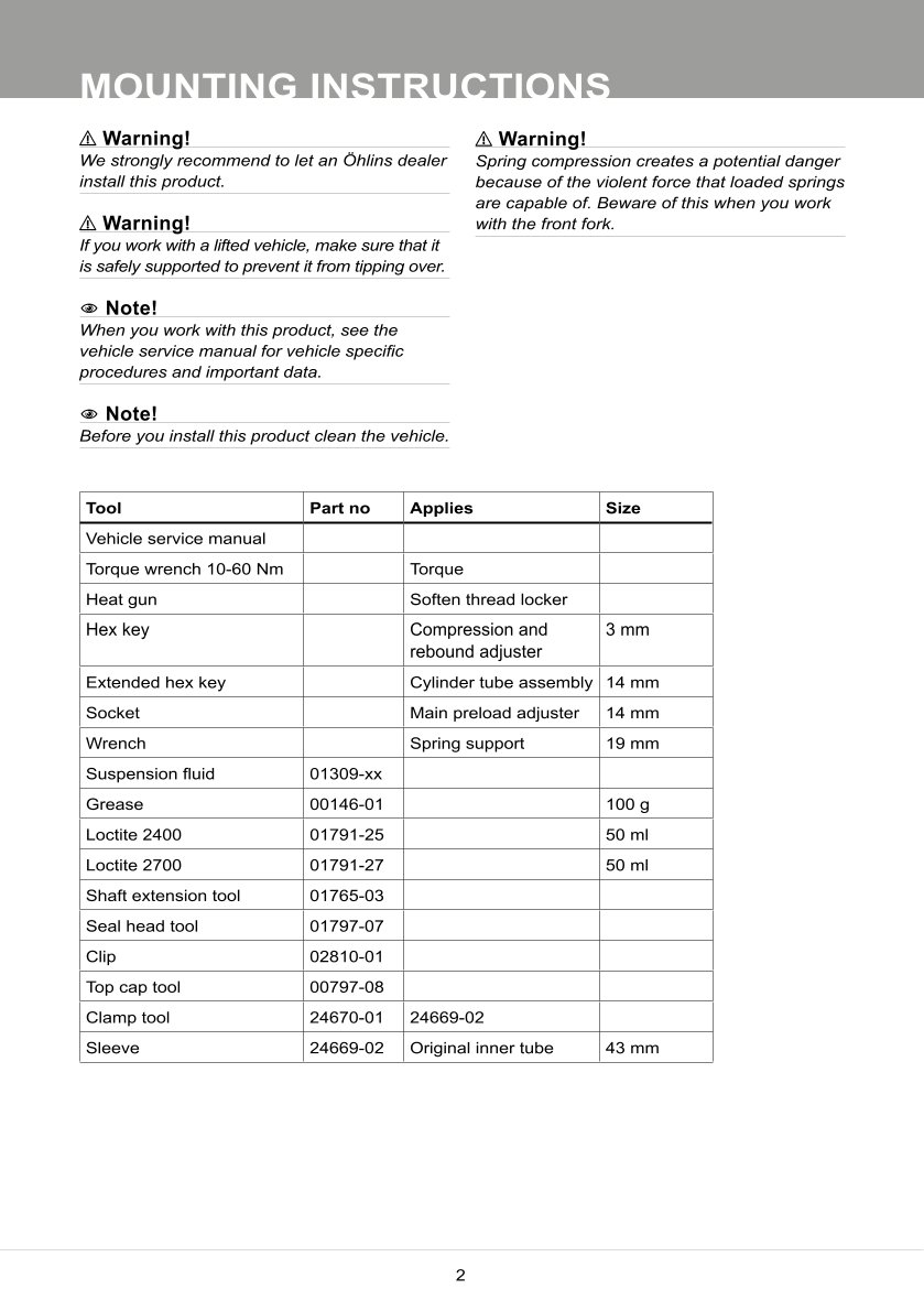 สปริงโช้คหน้า Ohlins FKR102 For Yamaha YZF R6 2017-2024