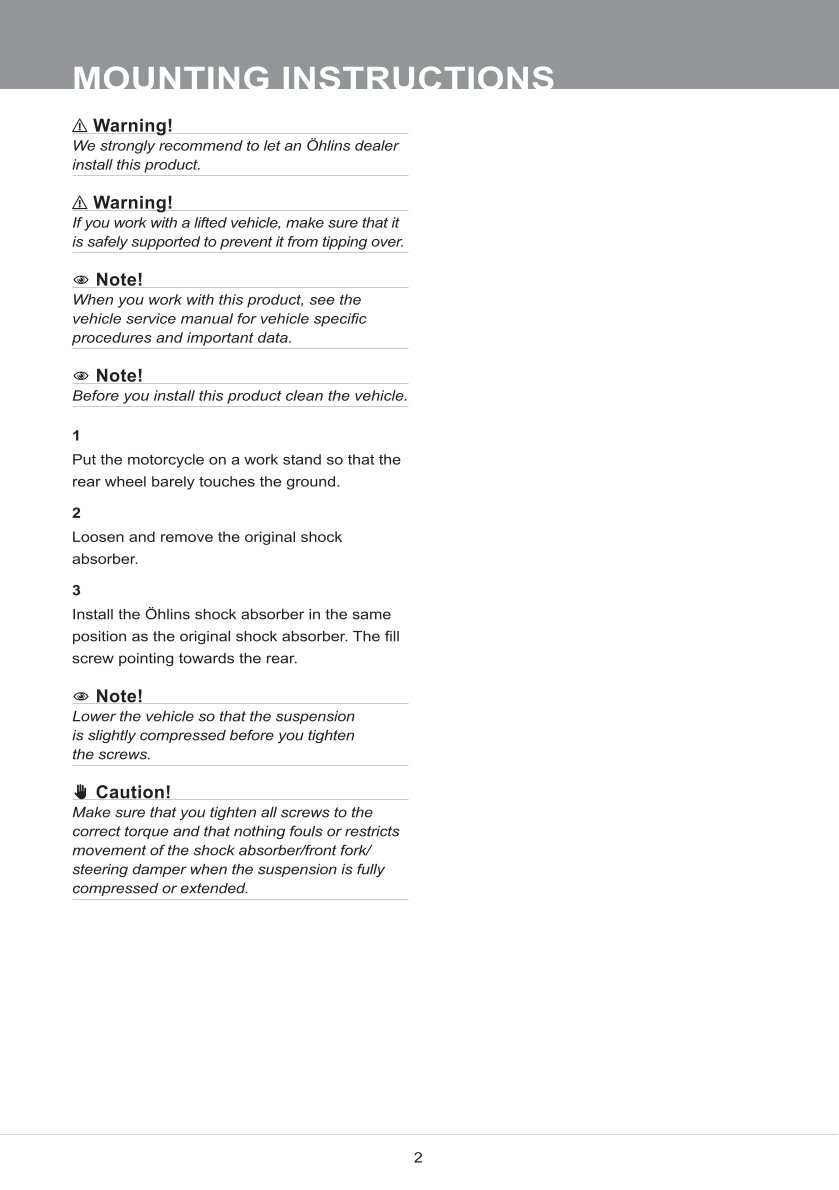 โช๊คหลังแต่ง Ohlins HD752 For Harley-Davidson XL Sportster ปี 2004-2022