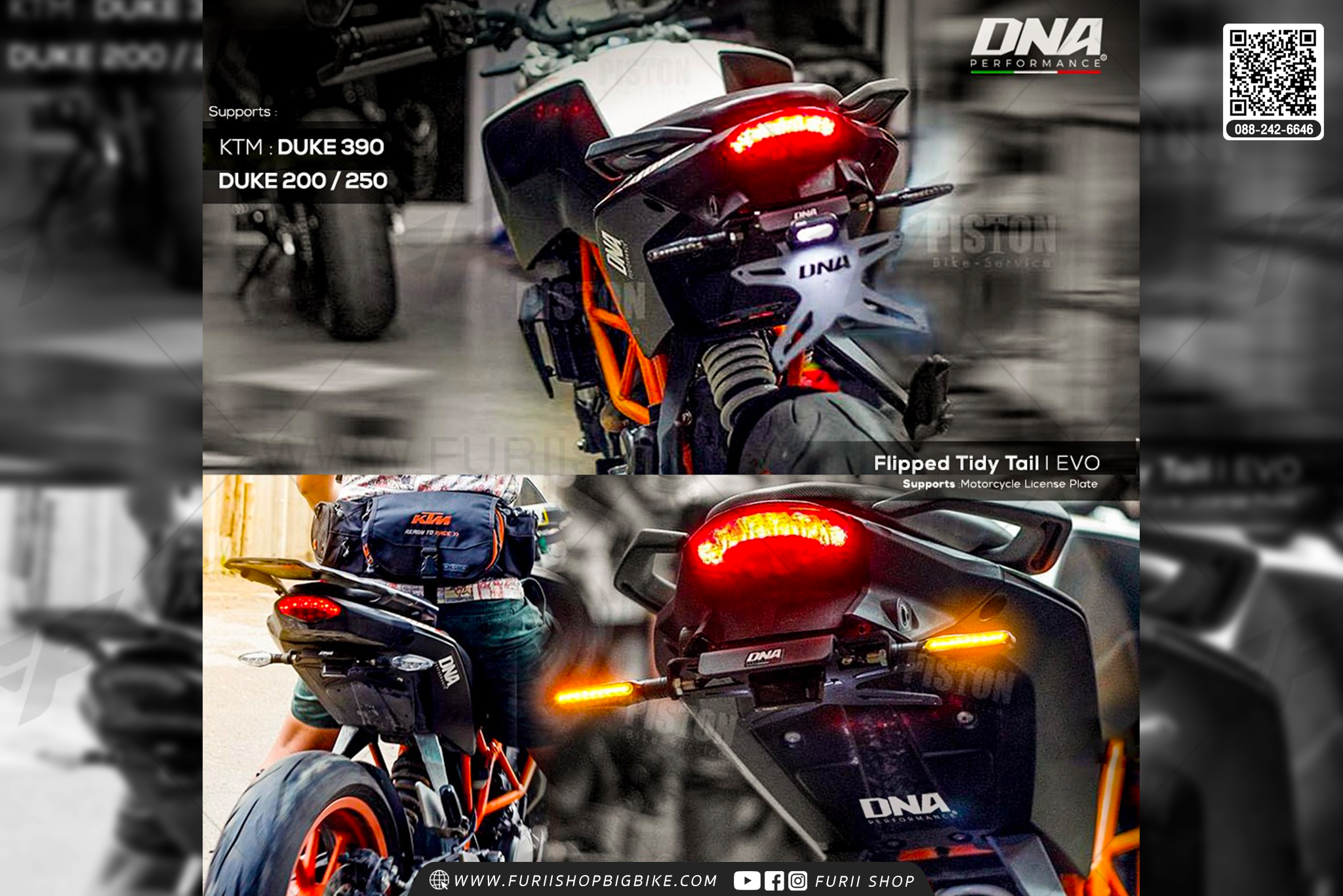 ท้ายสั้นแม่เหล็กพับได้ Tail Tidy DNA Performance รุ่น Evo For KTM Duke 1290 2014-2019