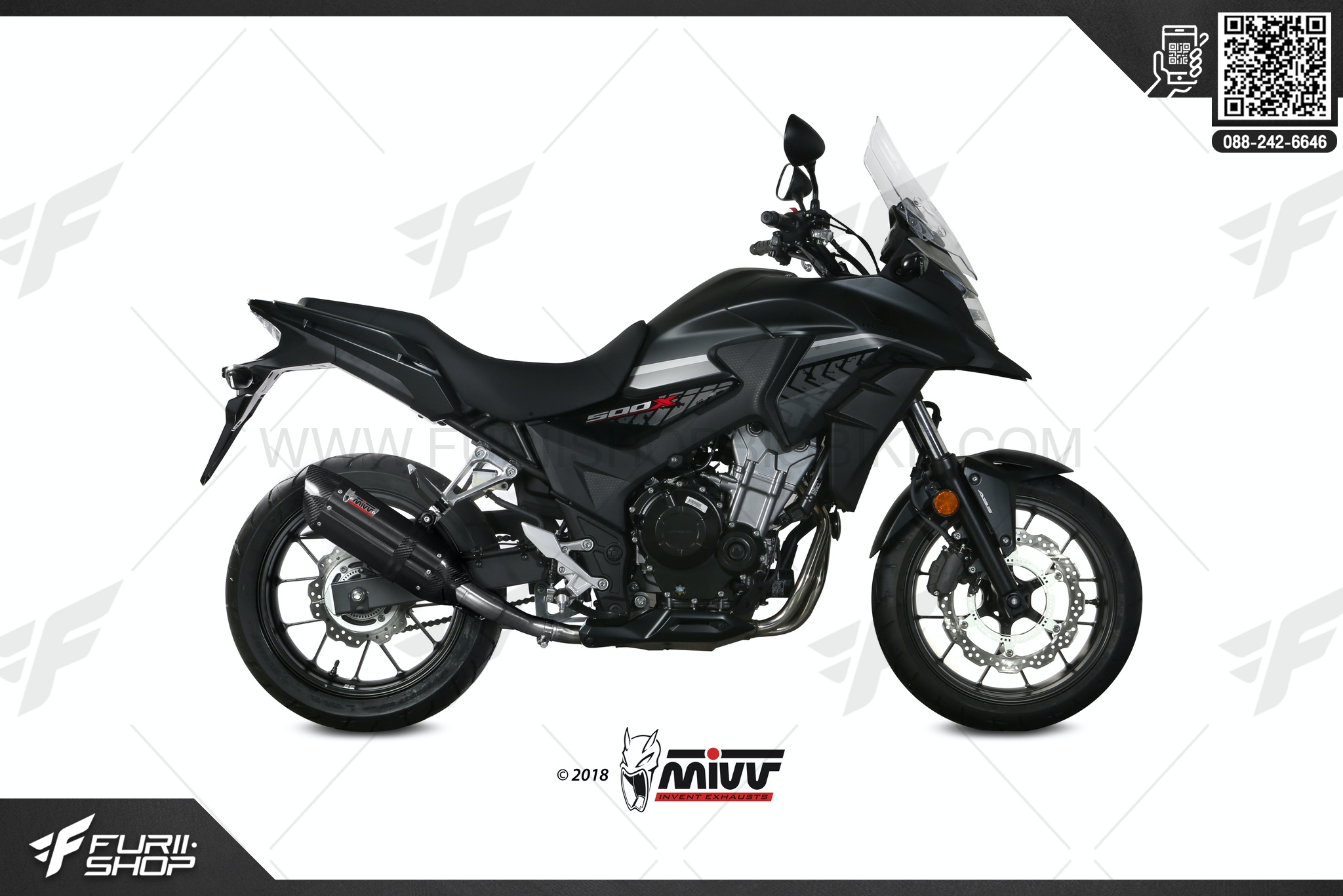 ท่อมอเตอร์ไซค์ MIVV FOR HONDA CB500X 2017+ SLIP-ON SUONO STEEL BLACK ท่อแต่ง ท่อสูตร ท่อบิ๊กไบค์ ท่อBigbike ท่อไอเสีย
