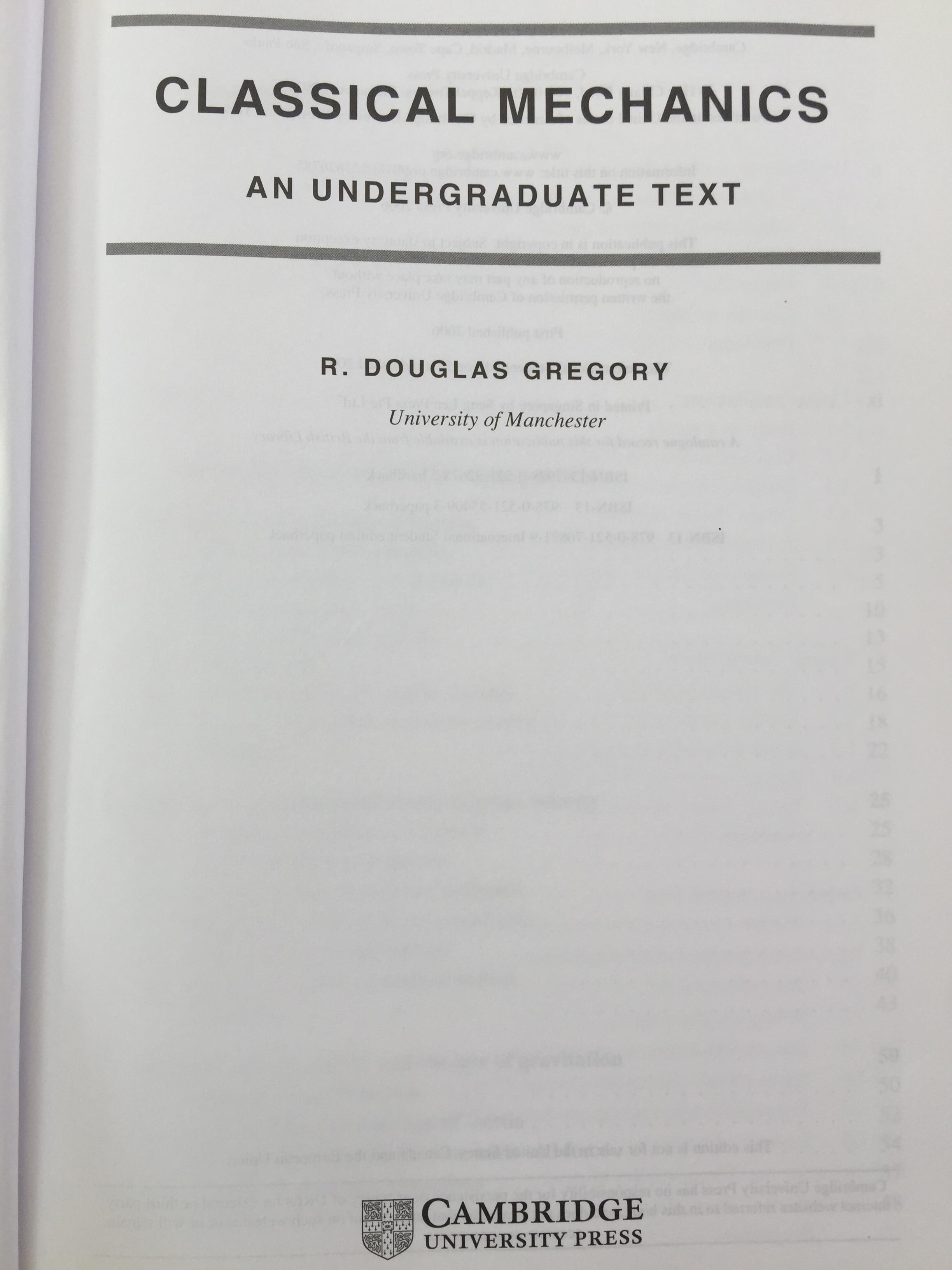 CLASSICAL MECHANICS. ผู้เขียน R. Douglas Gregory. By Cambridge 0 กก.