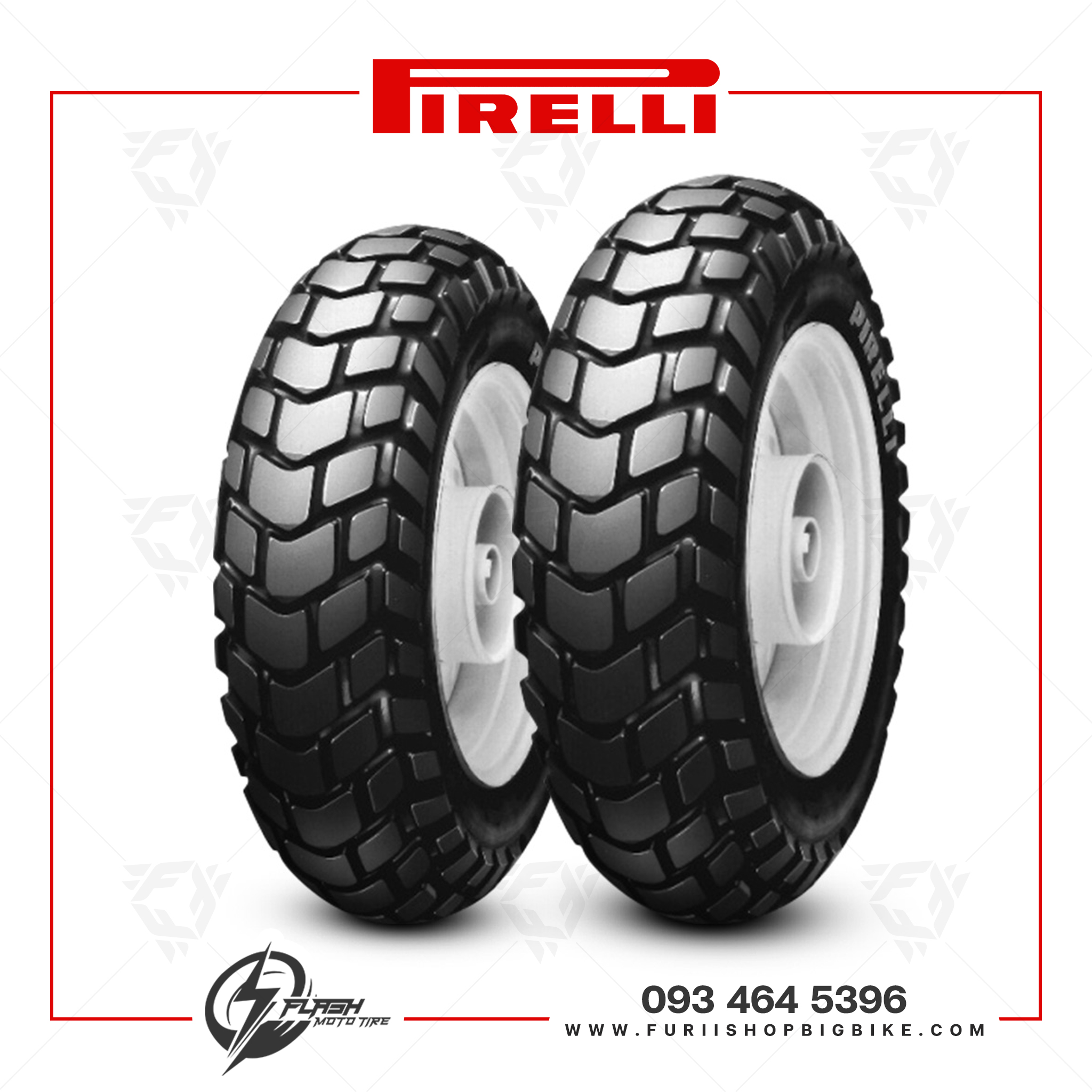 ยางมอเตอร์ไซค์ Pirelli SL60 : F 120/80-12 + R 130/80-12
