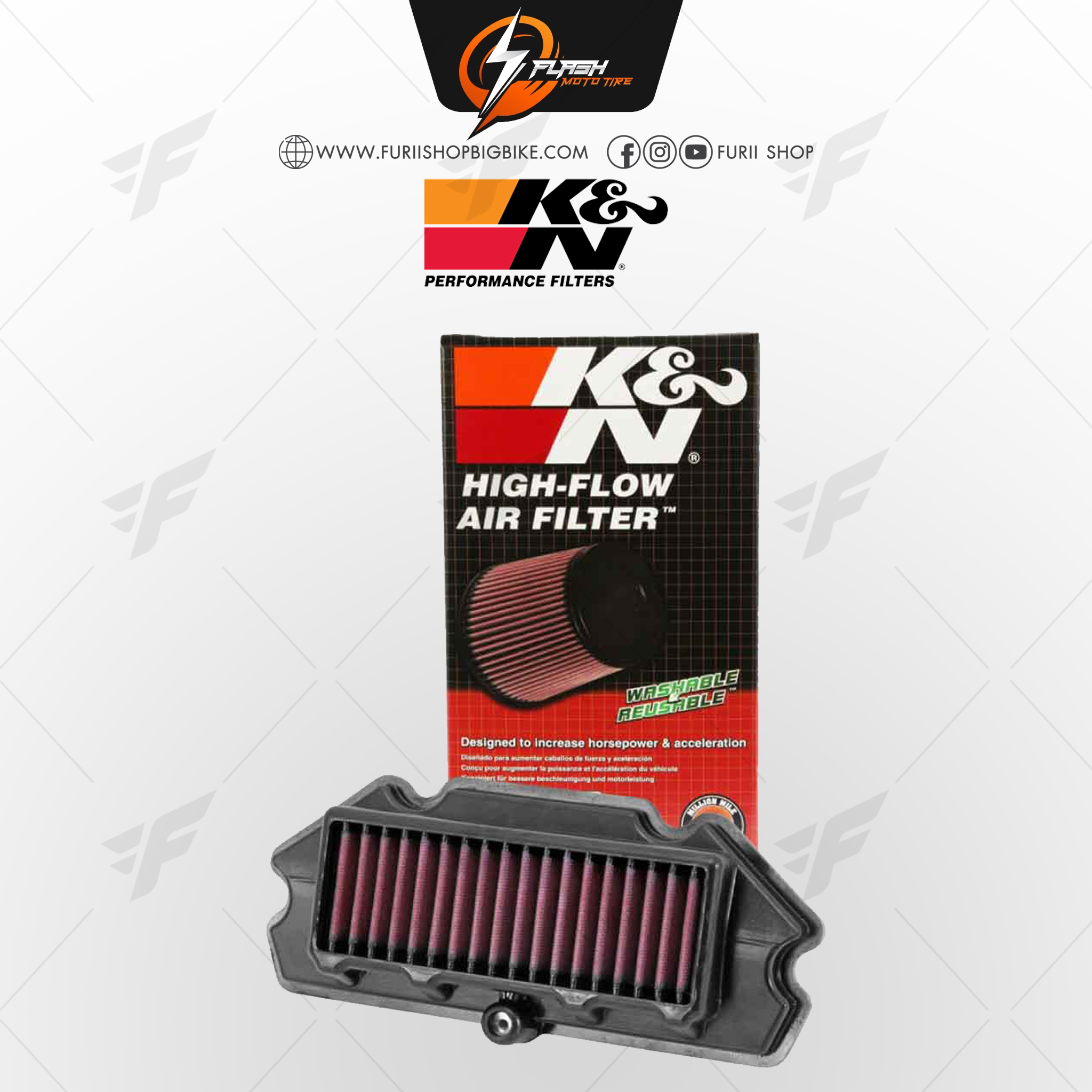 กรองอากาศ K&N สำหรับ KAWASAKI