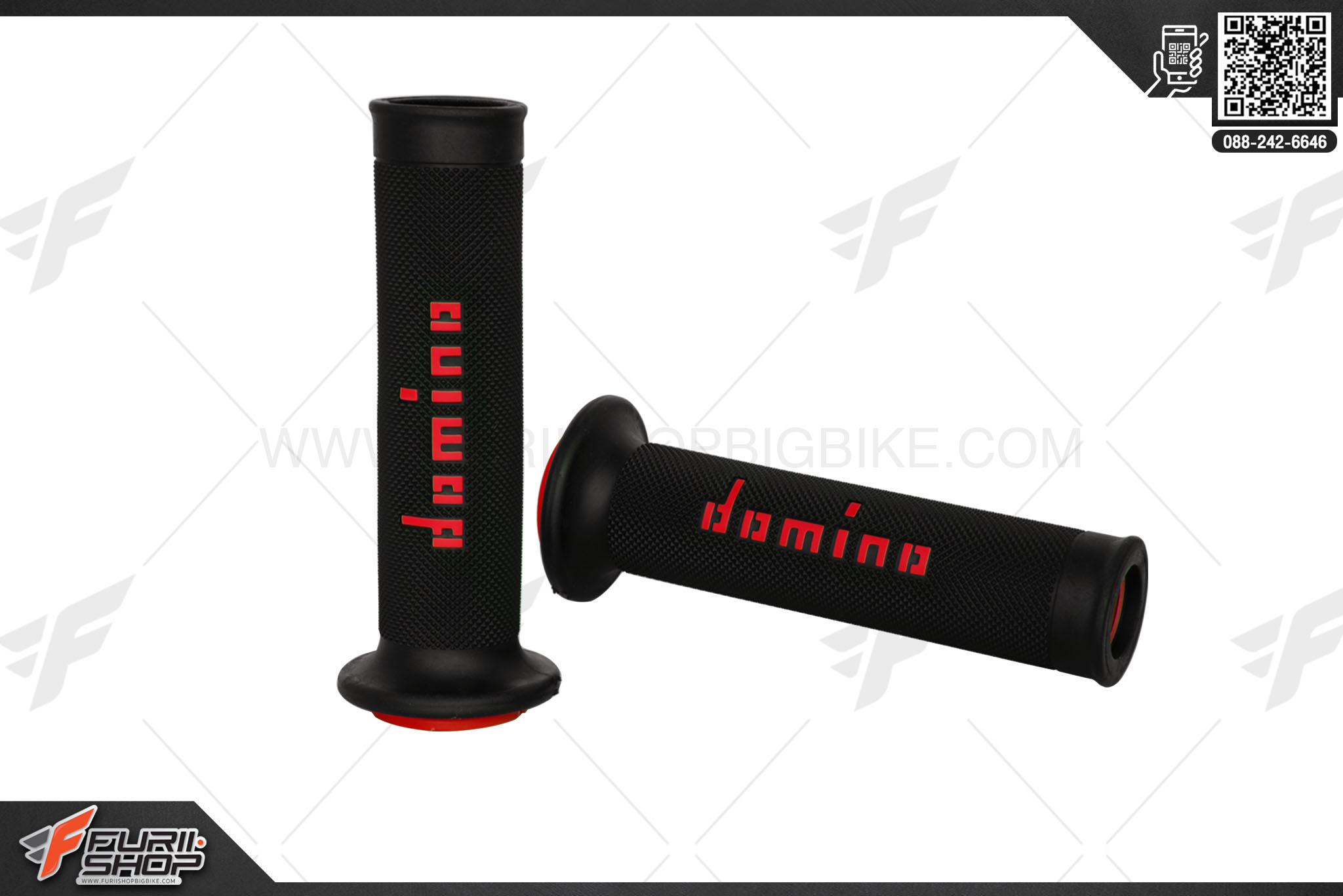 ปลอกแฮนด์ DOMINO A010 ดำ แดง