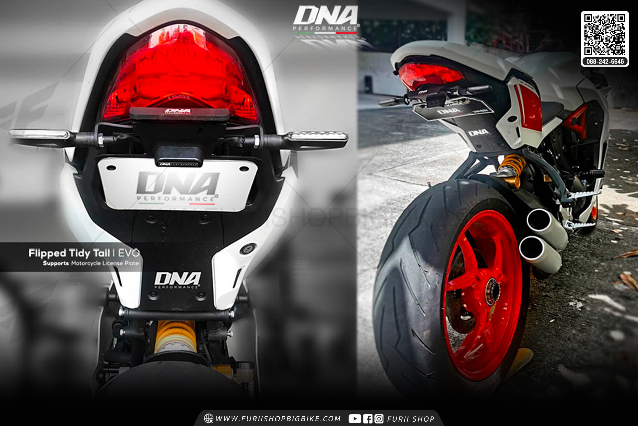 ท้ายสั้นแม่เหล็กพับได้ Tail Tidy DNA Performance รุ่น Evo For Ducati Supersport 939
