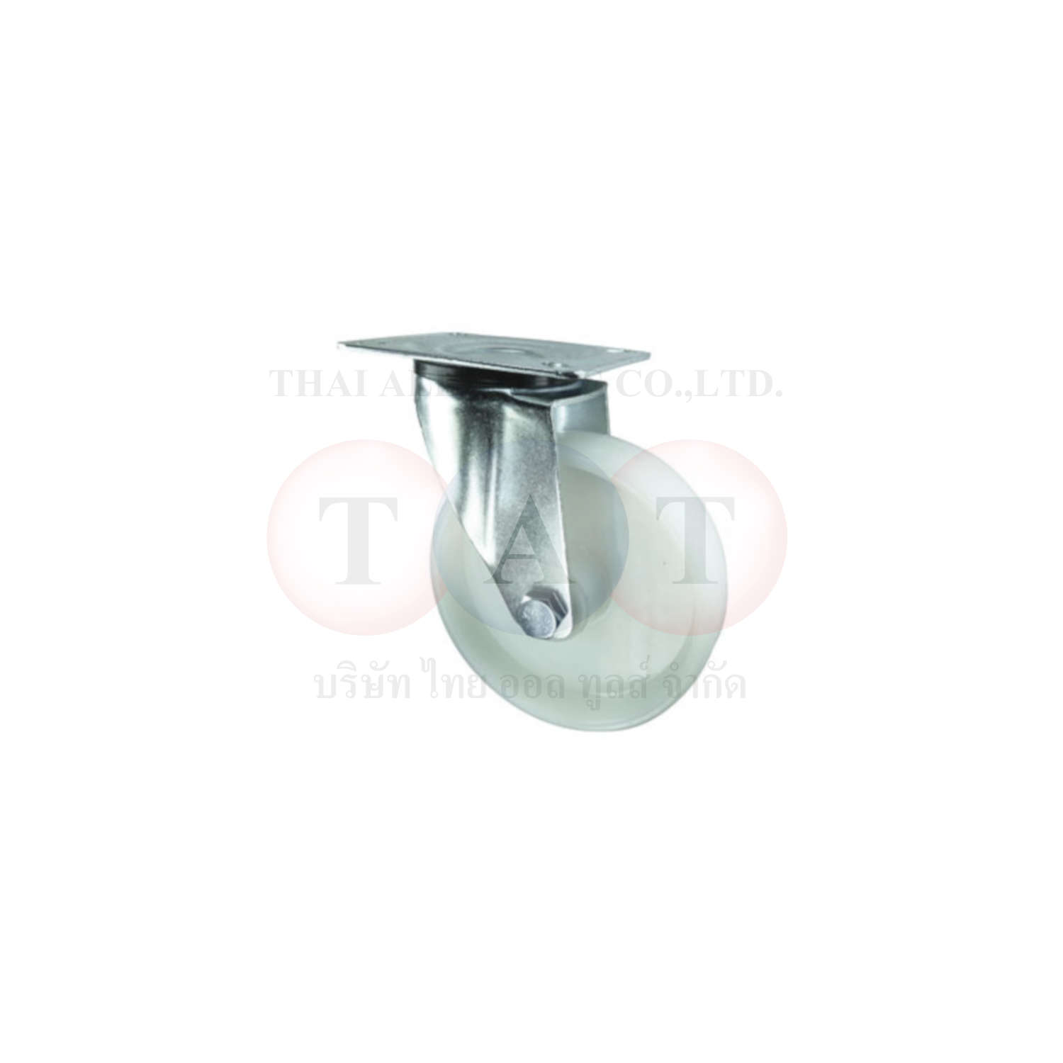 Atlas Workholders.Steel Castor with Nylon Wheel Swivel Plate 80mm