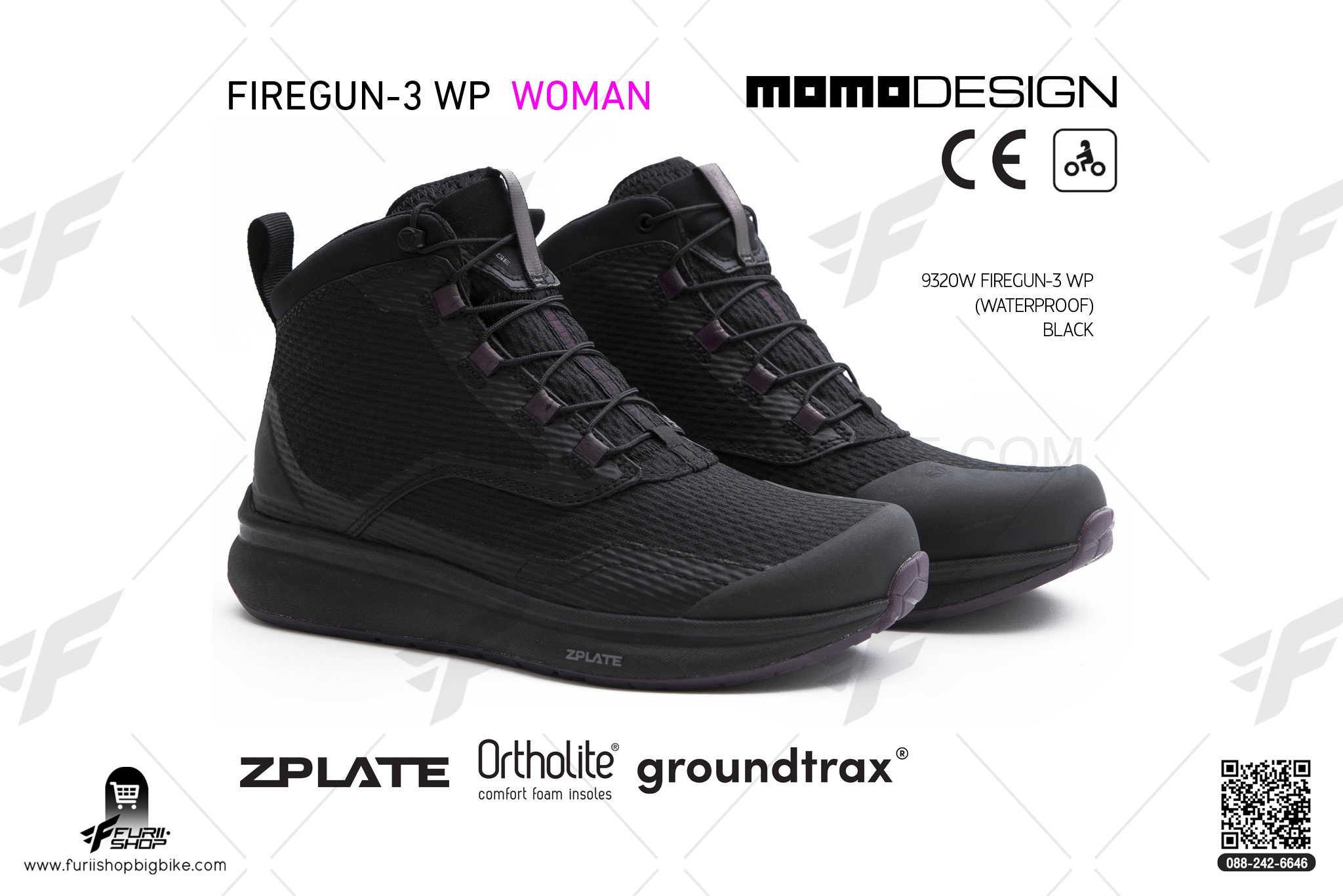 รองเท้า MOMO Design 9320W FIREGUN-3 WP WOMAN (Waterproof) BLACK