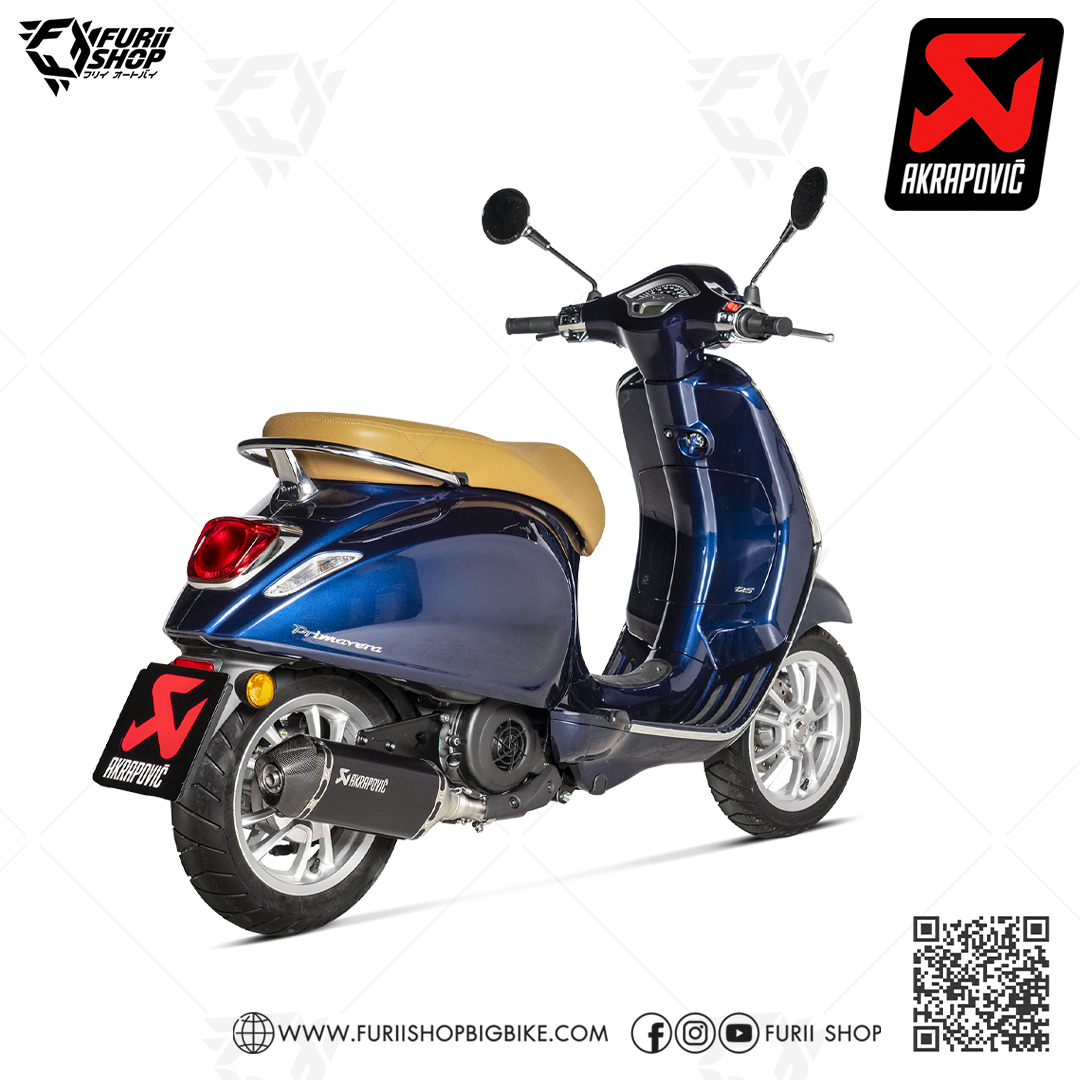 ท่อแต่ง Akrapovic Slip on Black Catalytic : for Vespa LX 125/150 3V 2022