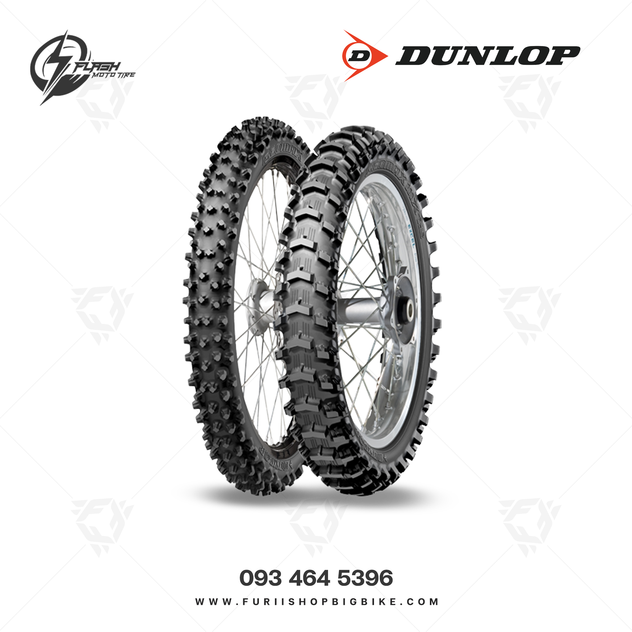 ยางมอเตอร์ไซค์บิ๊กไบค์ DUNLOP Geomax Mx12 : 80/100-21 51M WT Flash Moto Tire