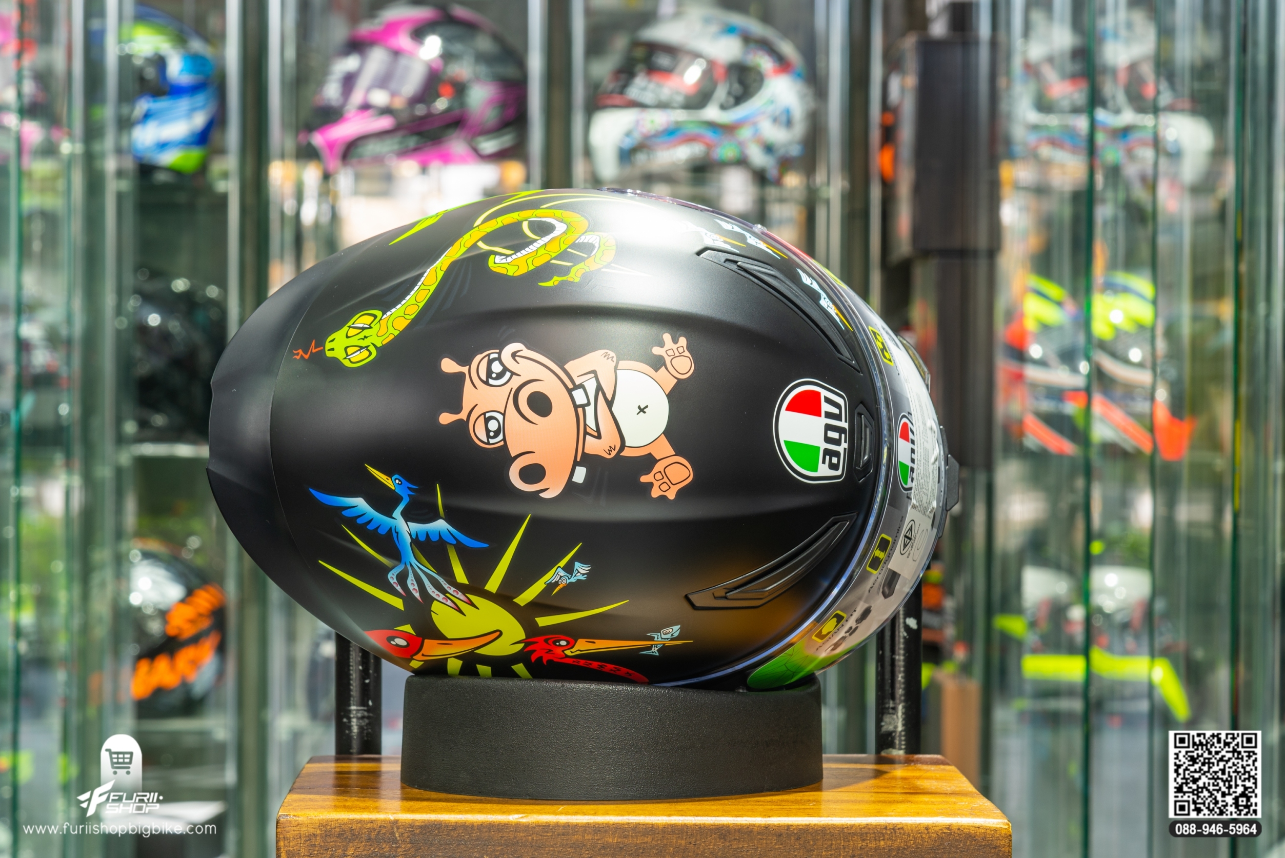 หมวกกันน็อค AGV K1 WHITE ZOO MATT BLACK