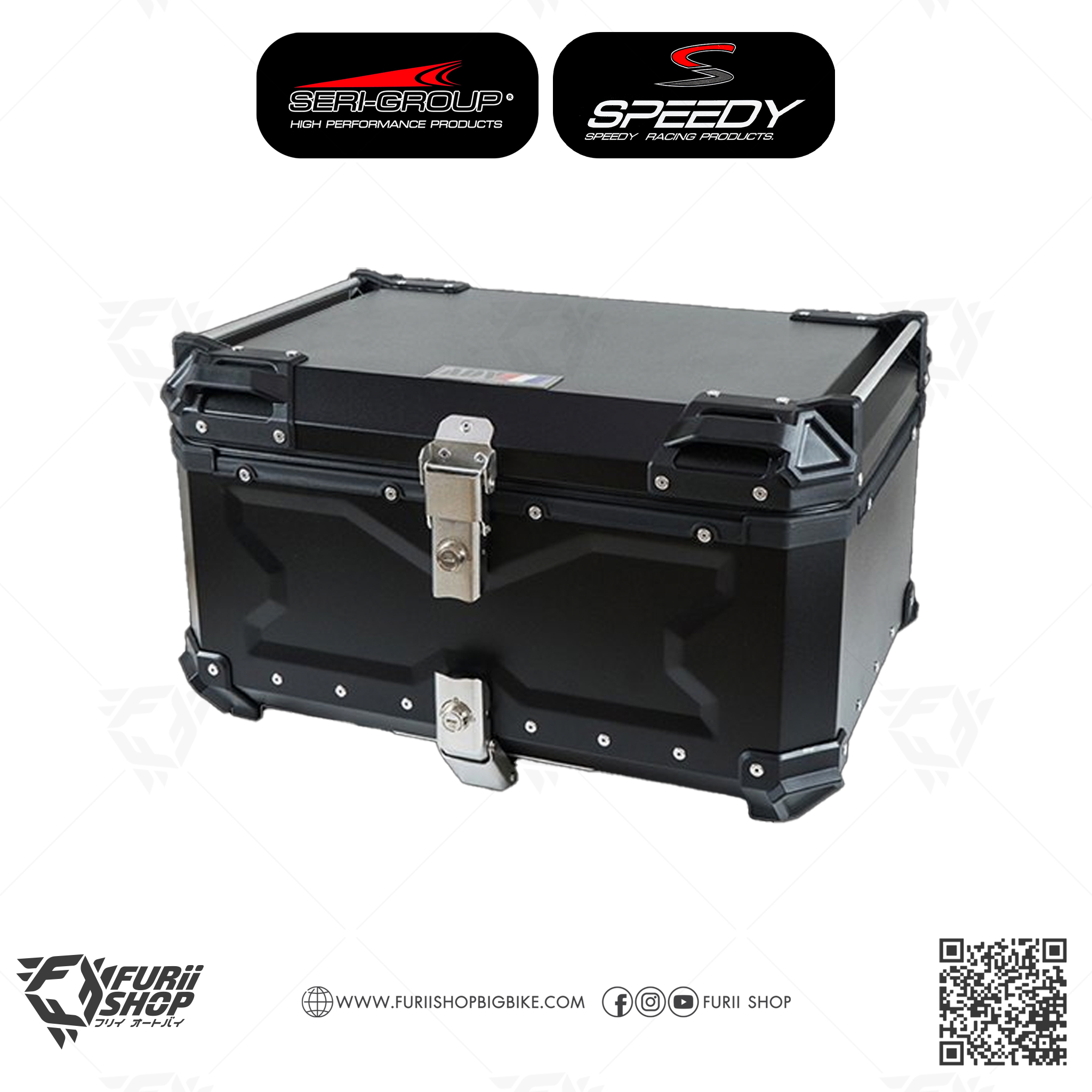 กล่องท้ายเบาะ TOPBOX ( มีเนียม ) SPEEDY ( ลาย X ) ADV 65L Black