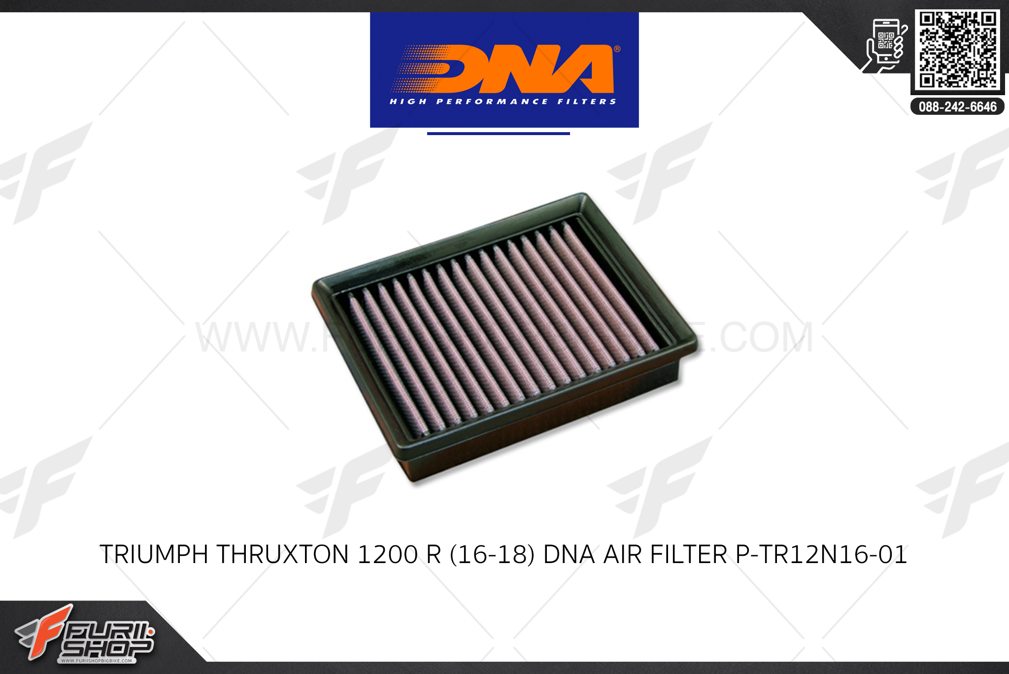 กรองอากาศ DNA HIGH PERFORMANCE FILTERS : TRIUMPH THRUXTON 1200 R (16-18)