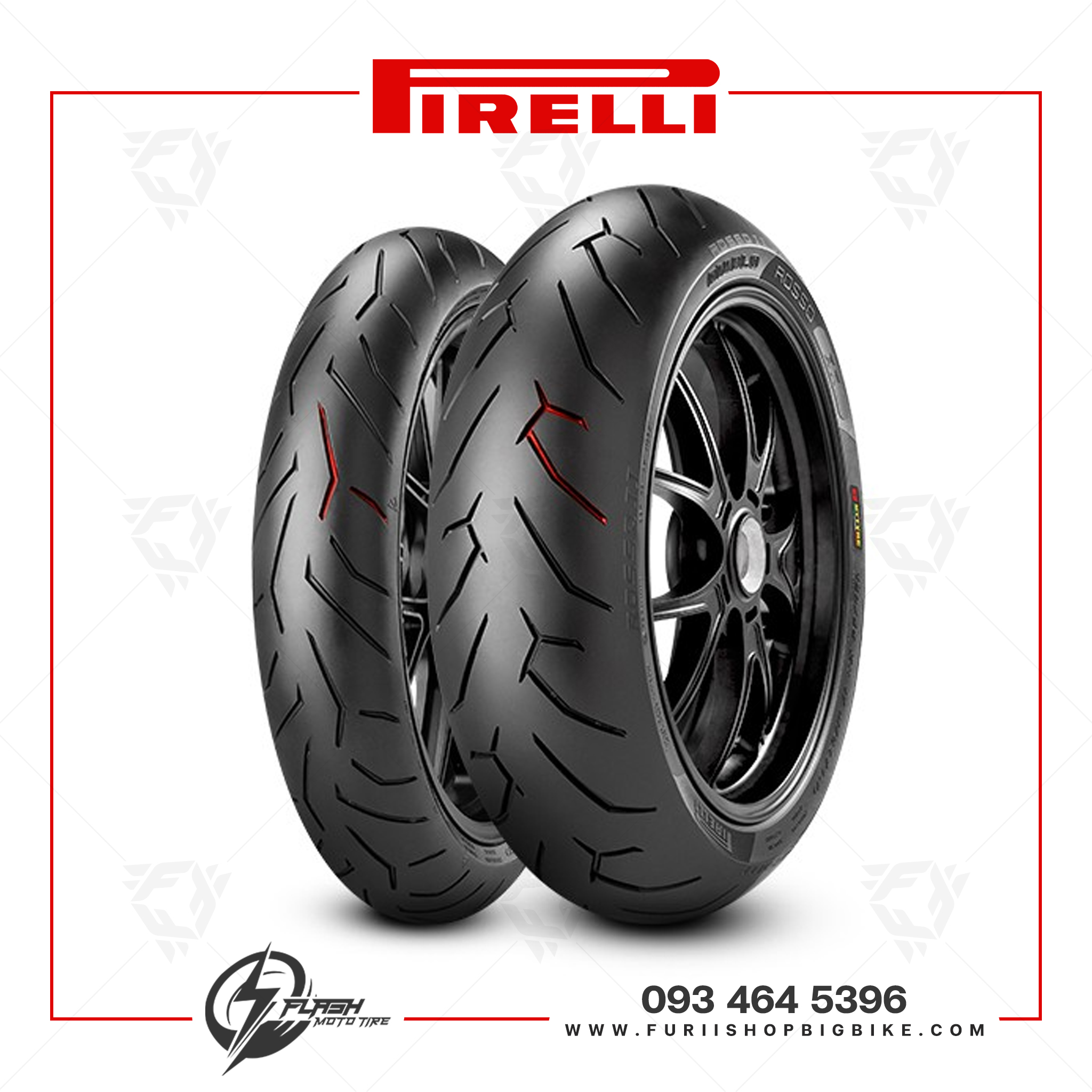 ยางมอเตอร์ไซค์ Pirelli Diablo Rosso II : F 120/70ZR17 + R 180/55ZR17