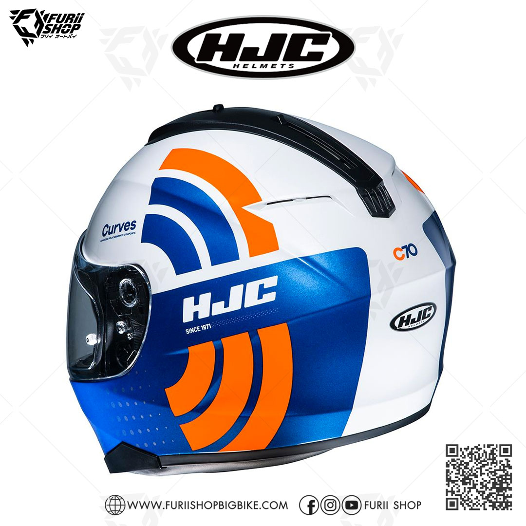 หมวกกันน็อคเต็มใบ(มีแว่นกันแดด) HJC C70 : CURVES MC27
