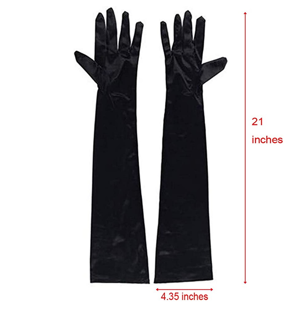 ถุงมือออกงาน สีดำ แบบยาว black glove