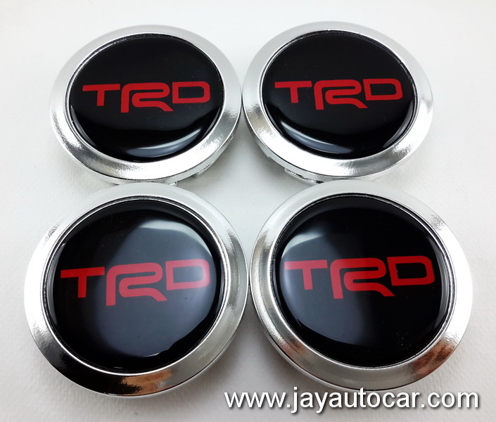 ฝาล้อรถยนต์ สำหรับ ล้อแม็ก สติ๊กเกอร์ TRD สีเงิน โครมเมี่ยม ขนาด 58 มิล 1ชุด 4ชิ้น สำเนา