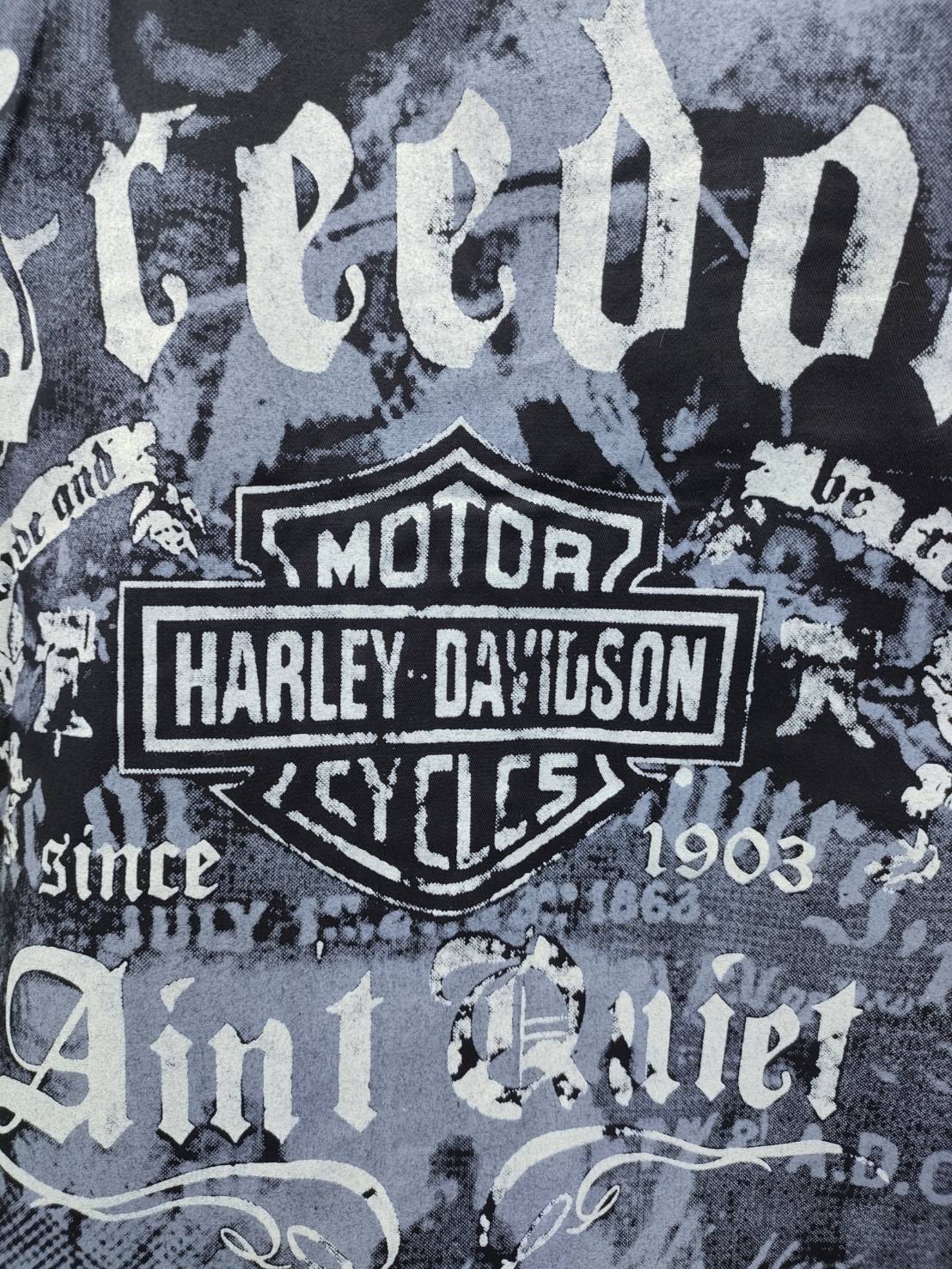 เสื้อ Shirt H-D พิมพ์ลาย โลโก้ อินทรีย์เทา ดำ ไซส์ L,XL