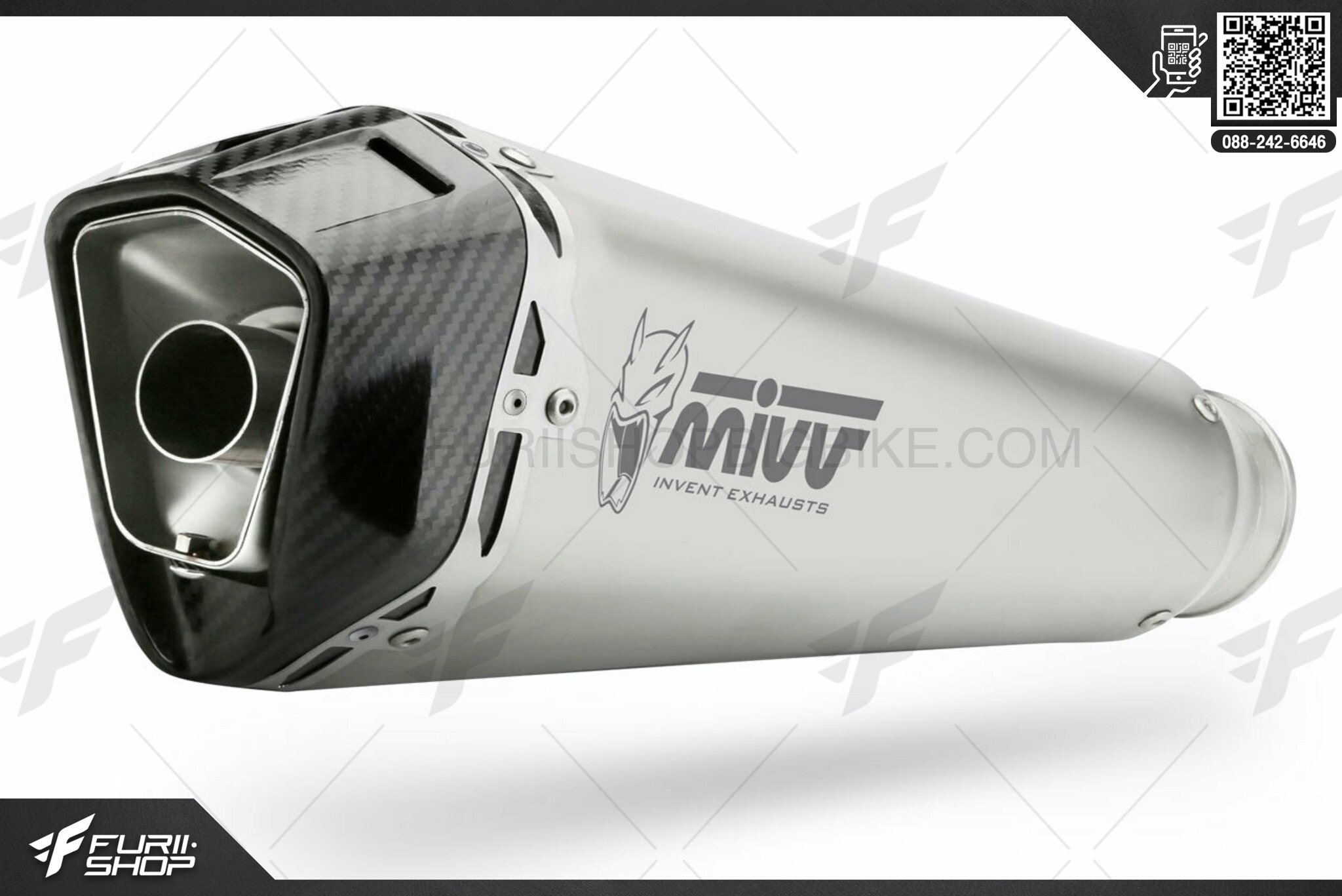 ท่อมอเตอร์ไซค์ MIVV FOR DUCATI MONSTER 821 SLIP-ON DELTA RACE INOX COPPA CARBONIO/ST. STEEL CARBON CAP ท่อแต่ง ท่อสูตร ท่อบิ๊กไบค์ ท่อBigbike ท่อไอเสีย