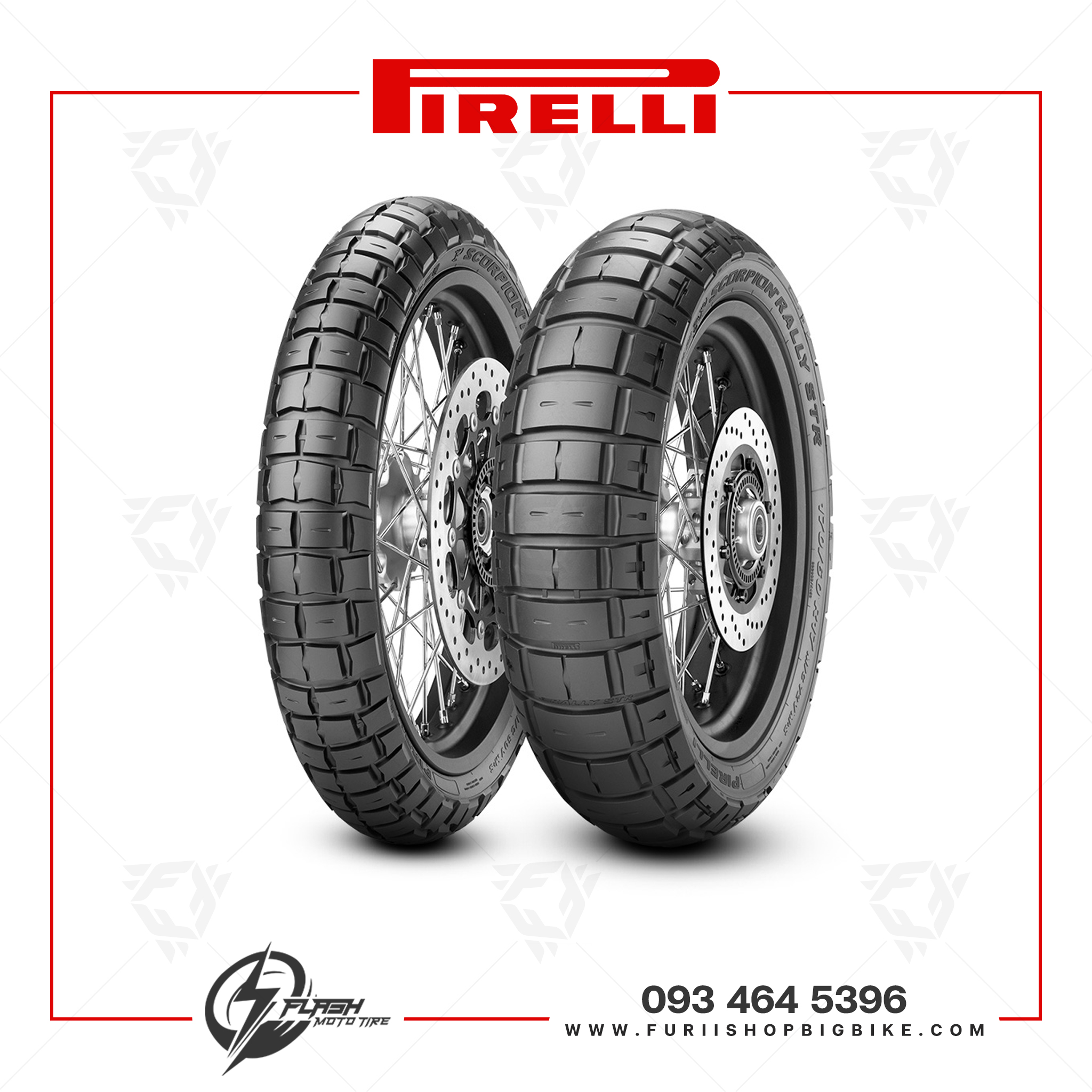 ยางมอเตอร์ไซค์ Pirelli SCORPION RALLY STR : F 110/80 R18 58H M+S TL (Ducati Scrambler, Triumph T100/120) ยางแอดเวนเจอร์ ออน/ออฟ