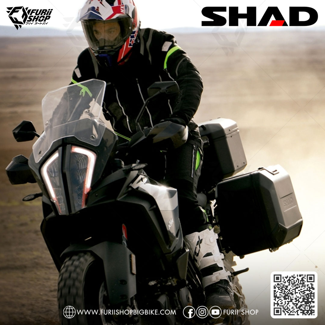 กล่องข้าง SHAD TR36R (ขวา) Black ขนาด 36 ลิตร (ไม่สามารถเก็บหมวกกันน็อคได้) มีตาข่าย และ ชุดกุญแจกล่อง 3 ใบ