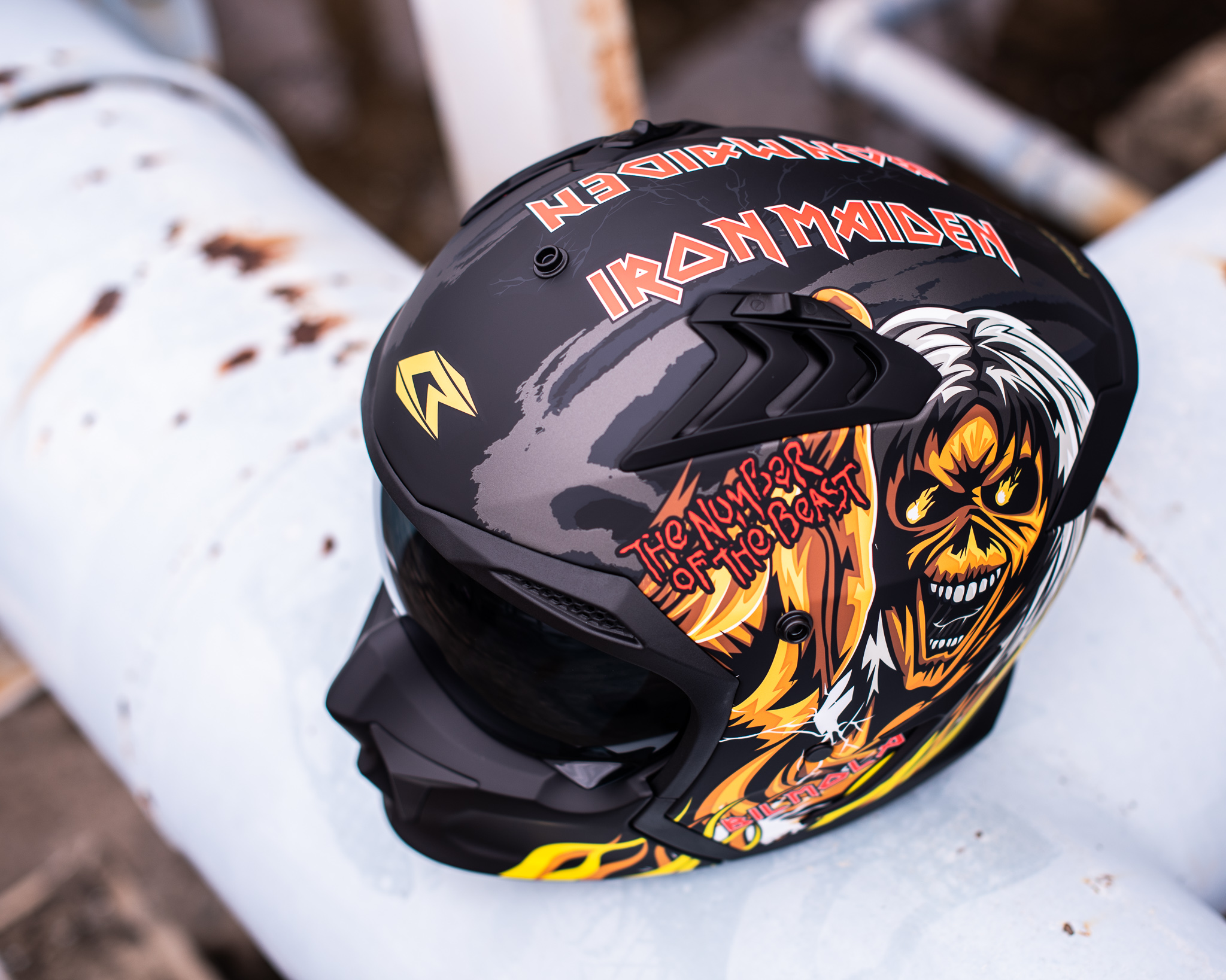 หมวกกันน็อคเต็มใบ Bilmola รุ่น SPIKER Iron Maiden LIMITED EDITION The Number of The Beast Back
