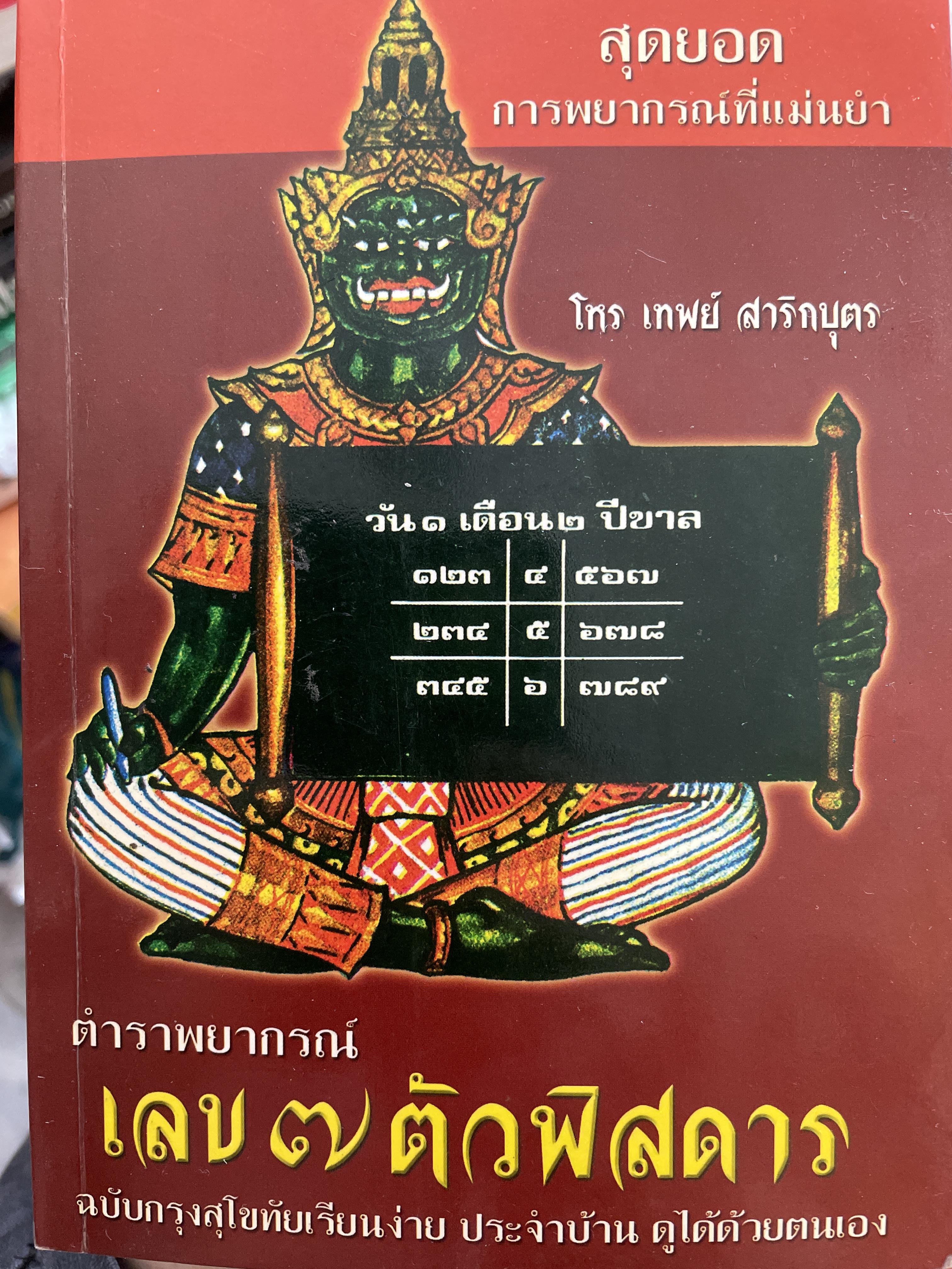 ตำราพยากรณ์ เลข 7 ตัวพิสดาร ฉบับกรุงสุโขทัย เรียนง่าย ประจำบ้าน ดูได้ด้วยตนเอง สุดยอดการพยากรณ์ โดย โหร เทพย์ สาริกบุตร 1,200 กรัม
