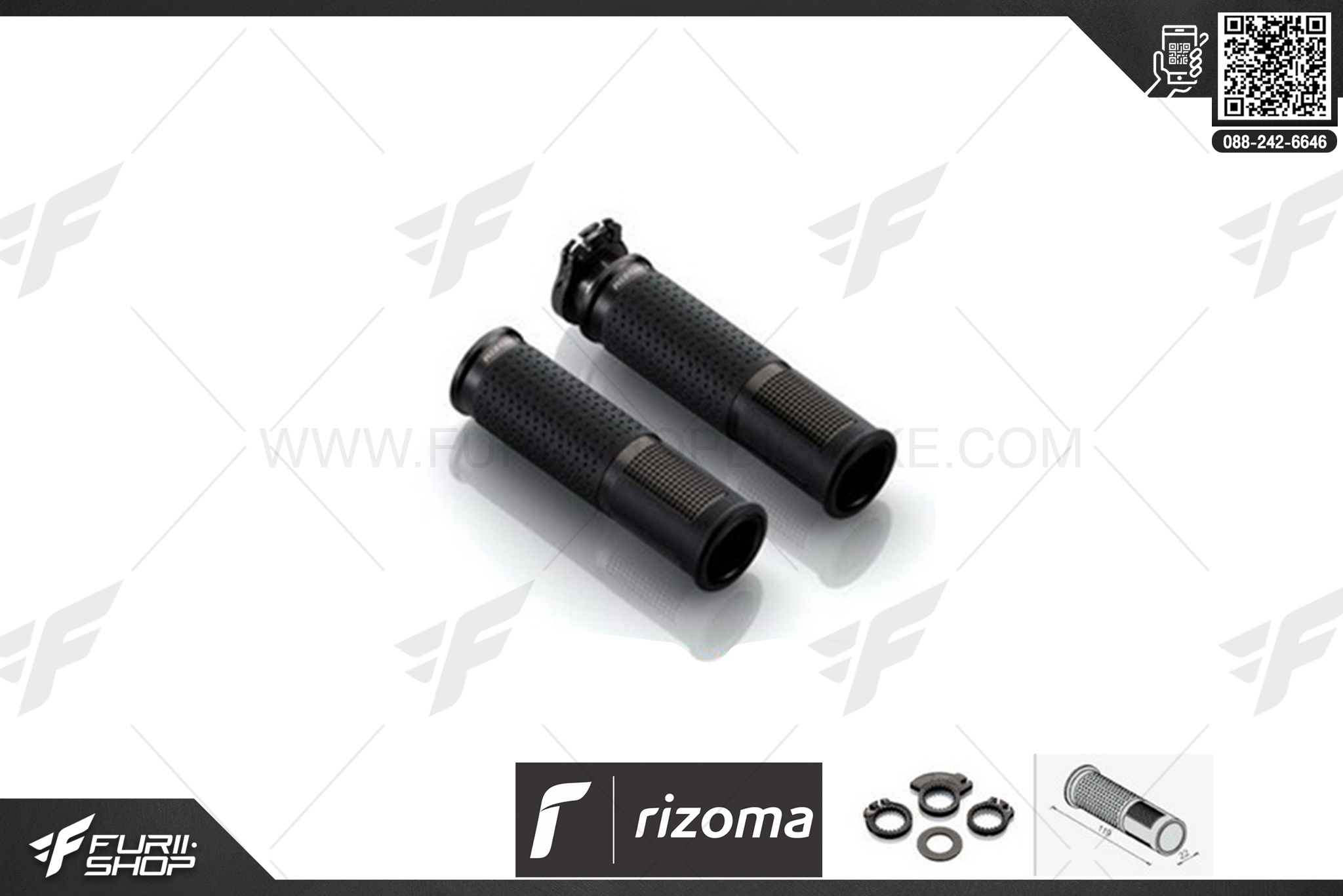 ปลอกแฮนด์ Rizoma Lux แท้100% สีดำ