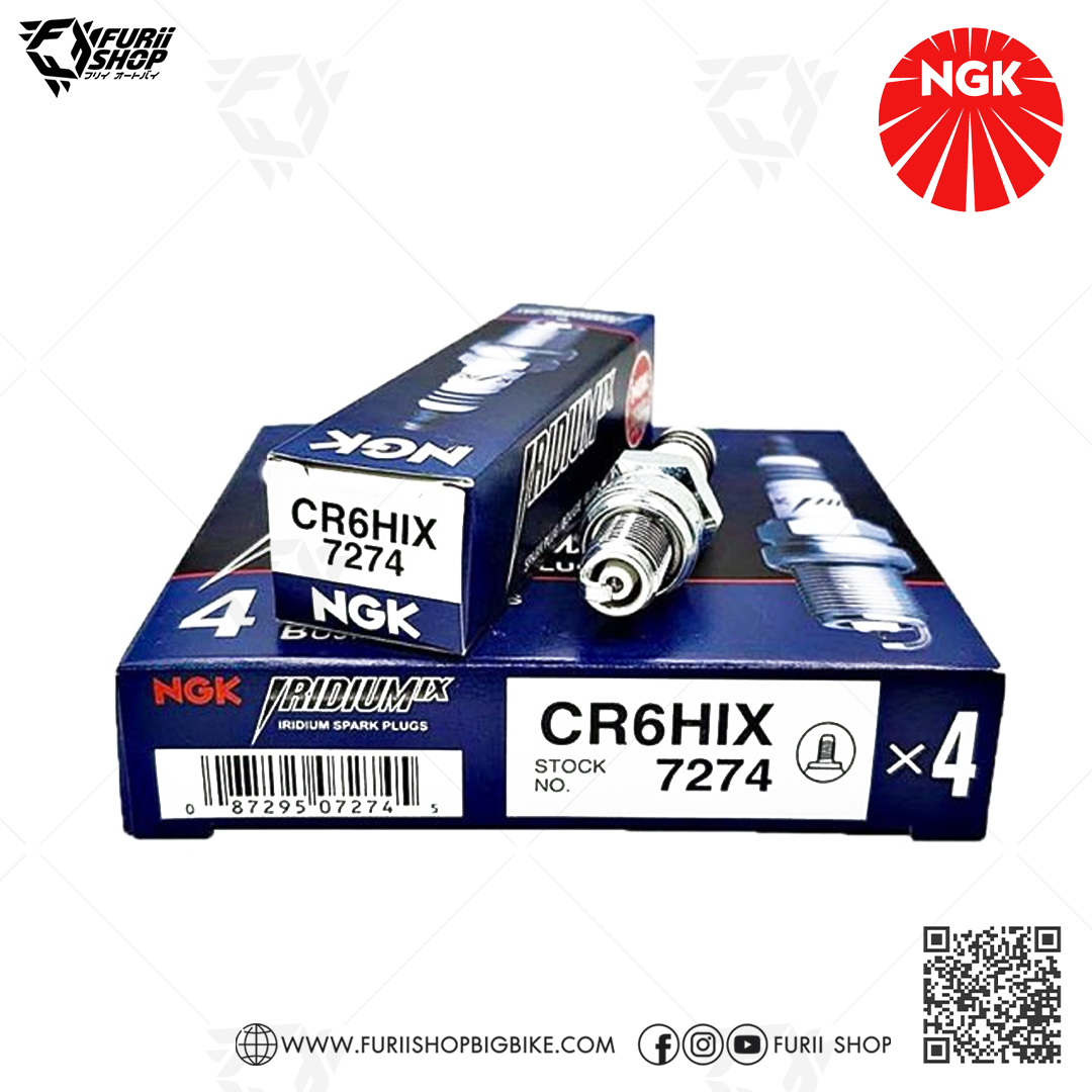 หัวเทียน NGK CR6HIX ขั้ว Iridium ใช้สำหรับ Dream, Wave, Nice, Hayate, Cheer, Kaze, Spark nano