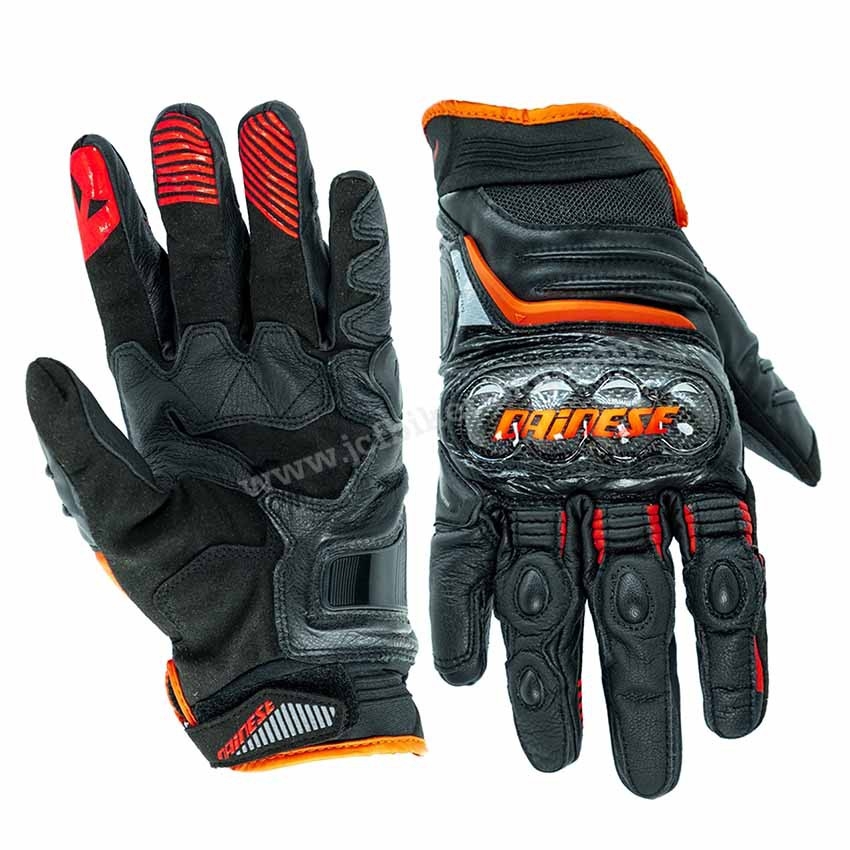 ถุงมือมอไซค์ ถุงมือมอเตอร์ไซค์ ถุงมือขับมอเตอร์ไซค์ ถุงมือ Dainese รุ่น Carbon Short D1