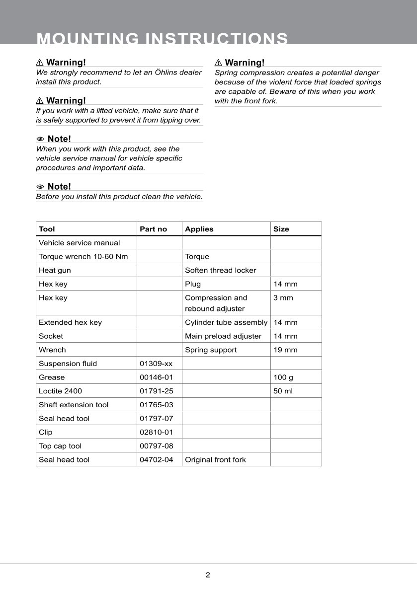สปริงโช้คหน้า Ohlins FKR112 For Yamaha YZF R6 2008-2015