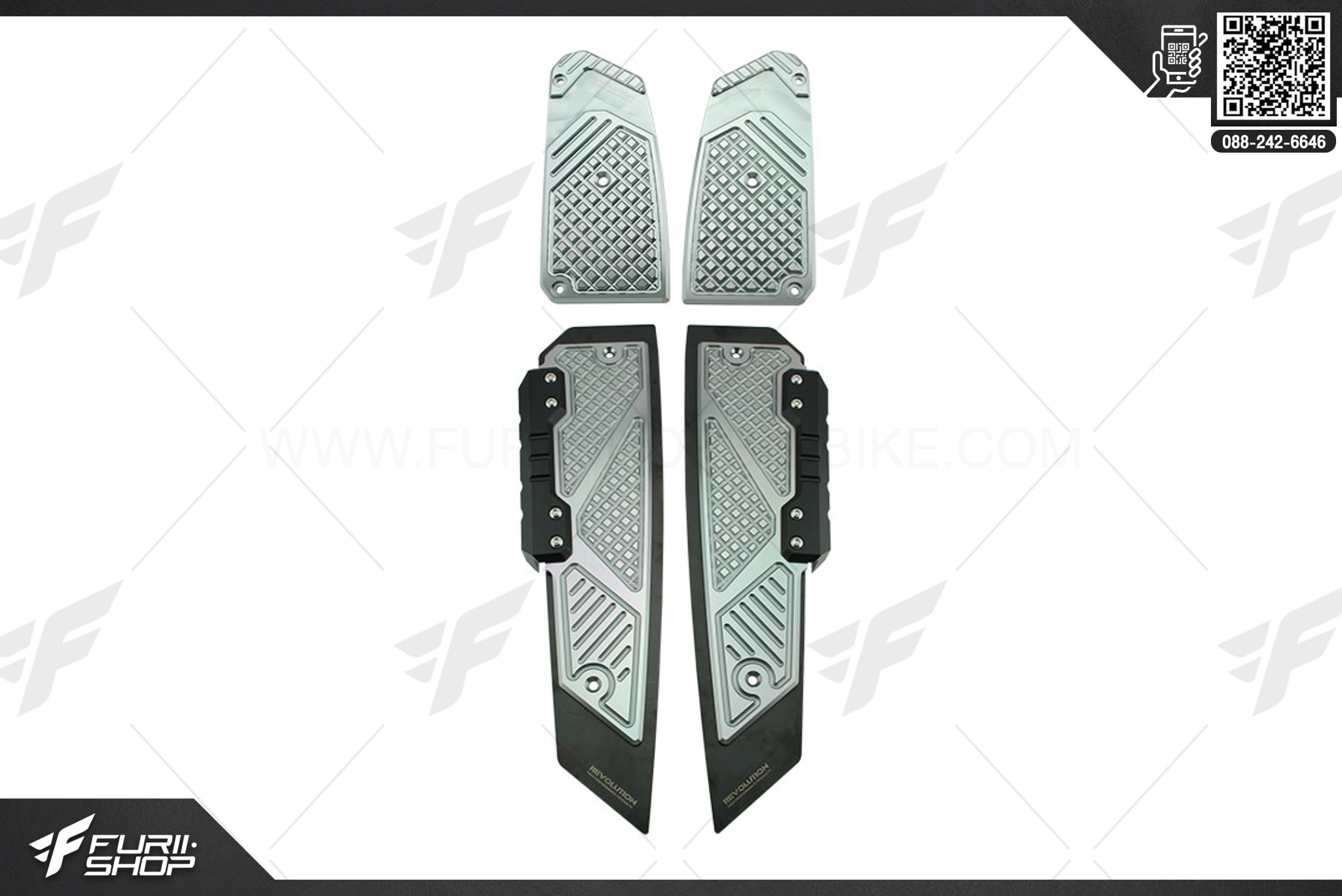 สแตนเลสลองพื้น+มิเนียม+กันล้ม Revolution For Honda Forza350 2020