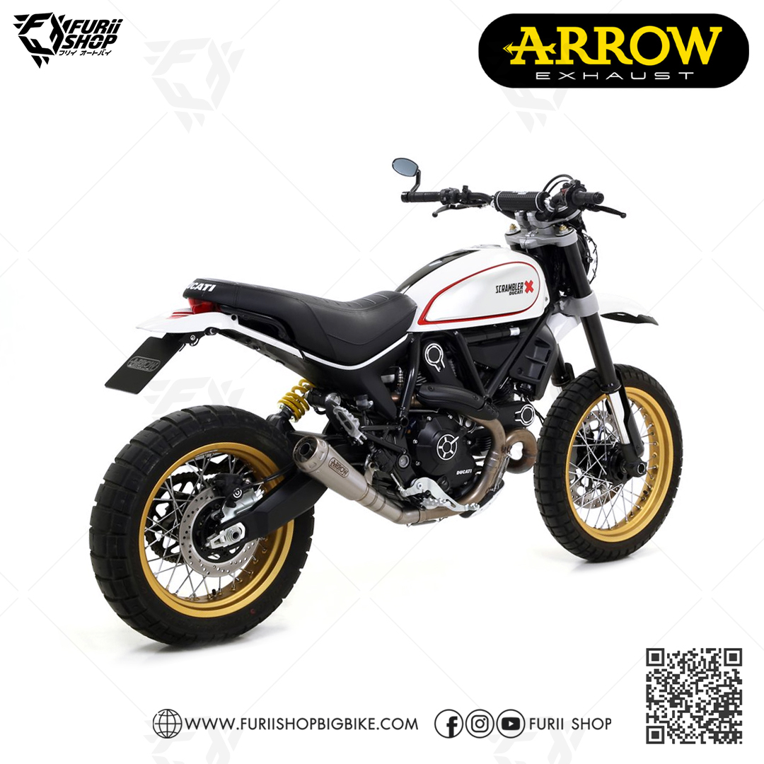 ท่อมอเตอร์ไซค์ Arrow Slip on Moto GP Titanium (LP) : for Ducati Scramble800 Desert Sled 2017-2020
