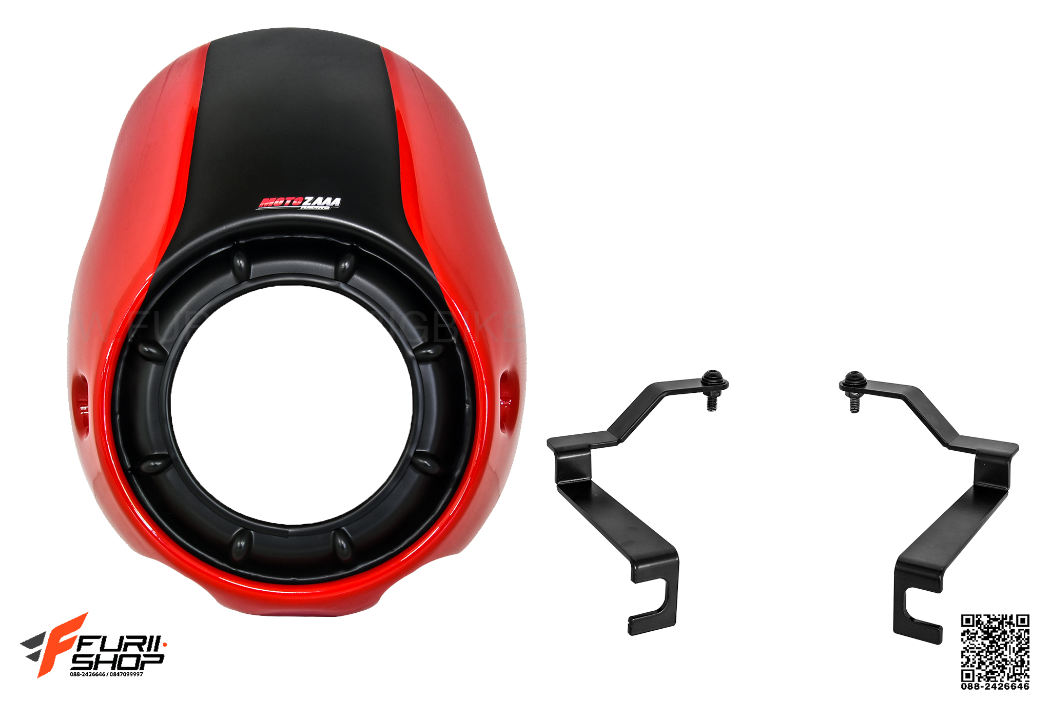 ครอบไฟหน้า MOTOZAAA สีแดง FOR HONDA REBEL
