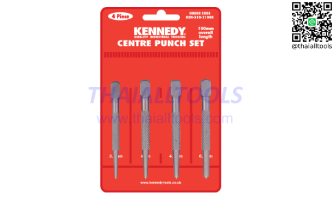 ชุดเหล็กเจาะนำศูนย์ SQUARE HEAD CENTRE PUNCHES SET OF 4 KENNEDY