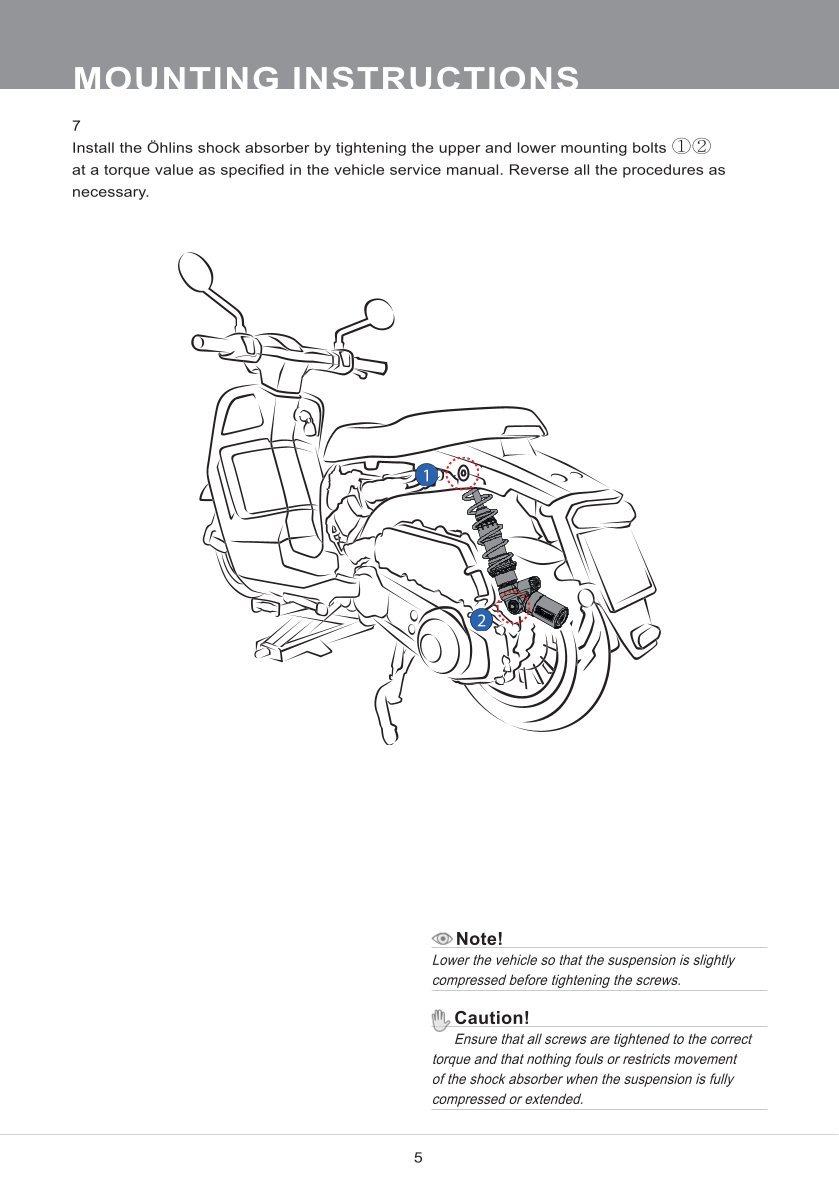 โช๊คหลังแต่ง Ohlins LA343 For Lambretta G350 ปี 2023