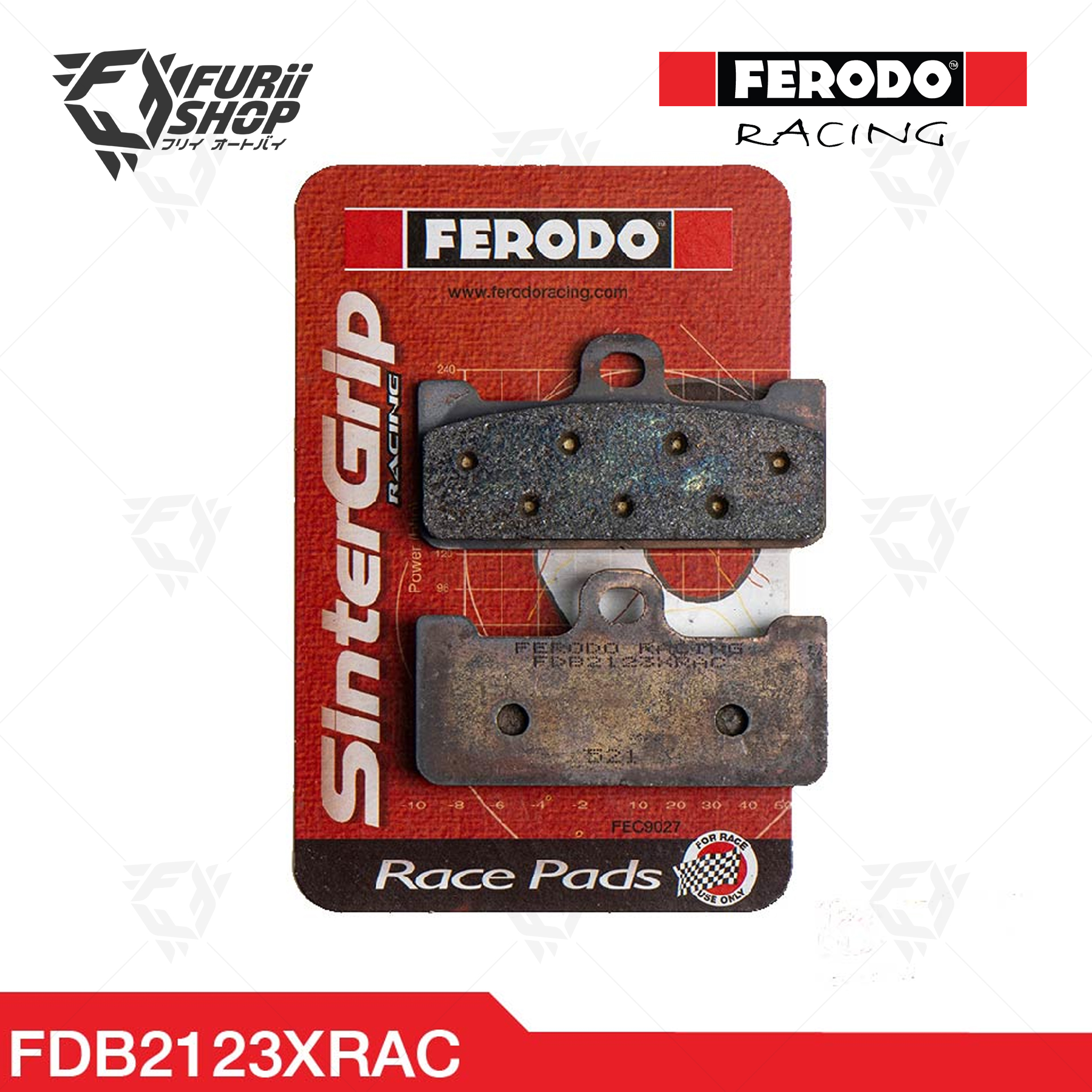 ผ้าเบรกหน้า-หลัง FERODO RACING : For BREMBO : GP4 RR 108 mm. (FDB2123XRAC)